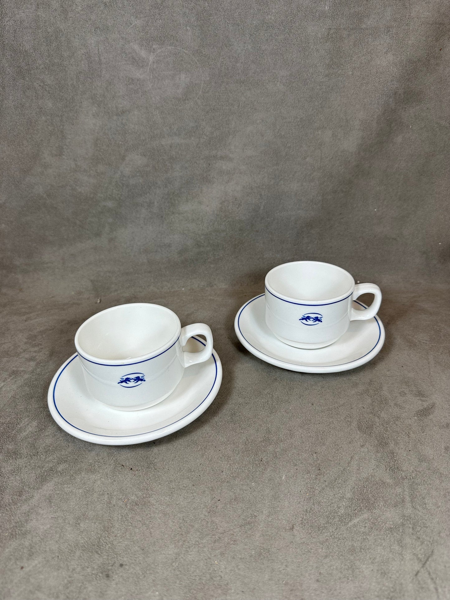 Service à café en porcelaine Les Wagons Lits par Dudson Made in England Vintage 1970