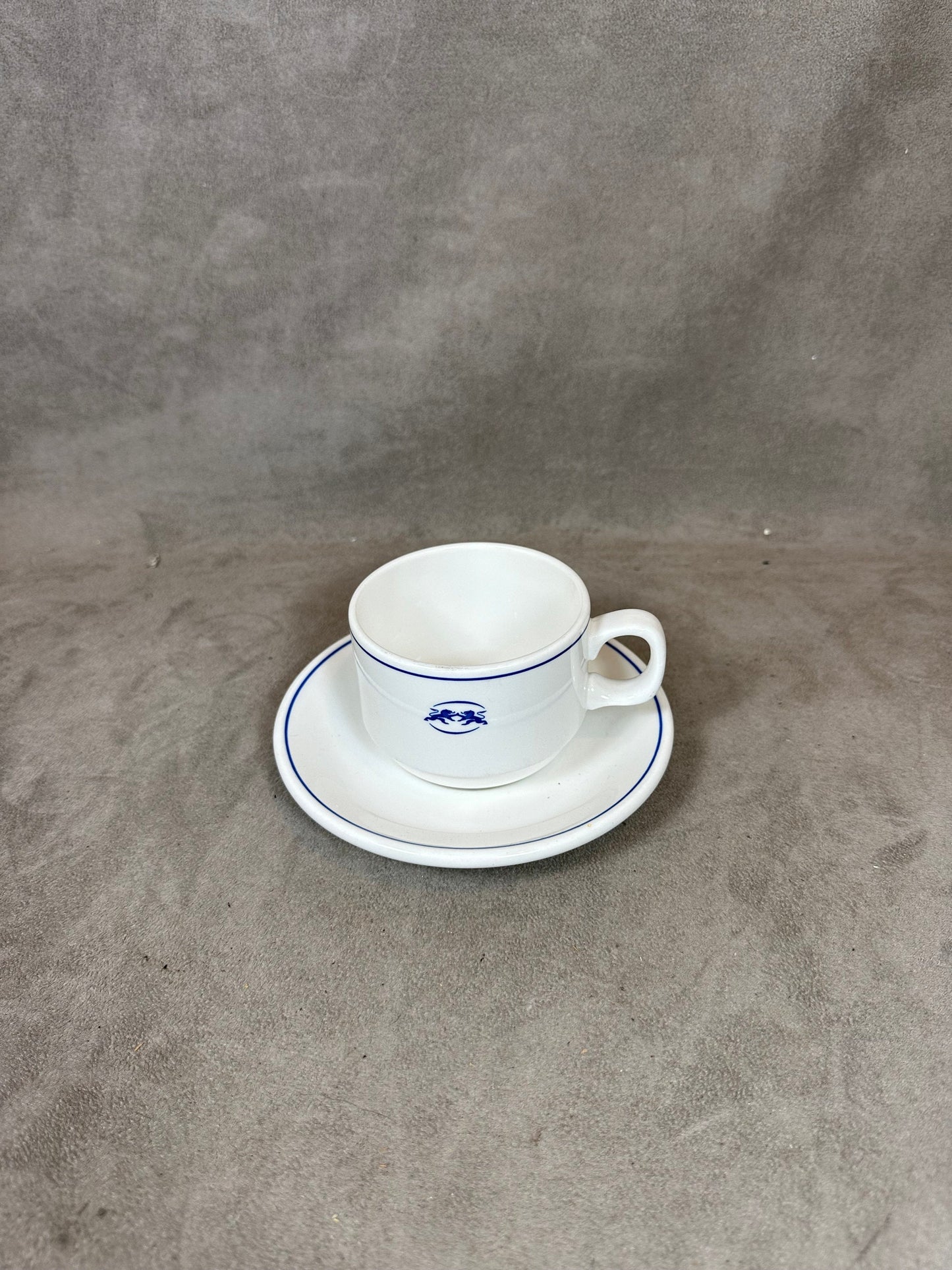 Tasse à café en porcelaine Les Wagons Lits par Dudson Made in England Vintage 1970