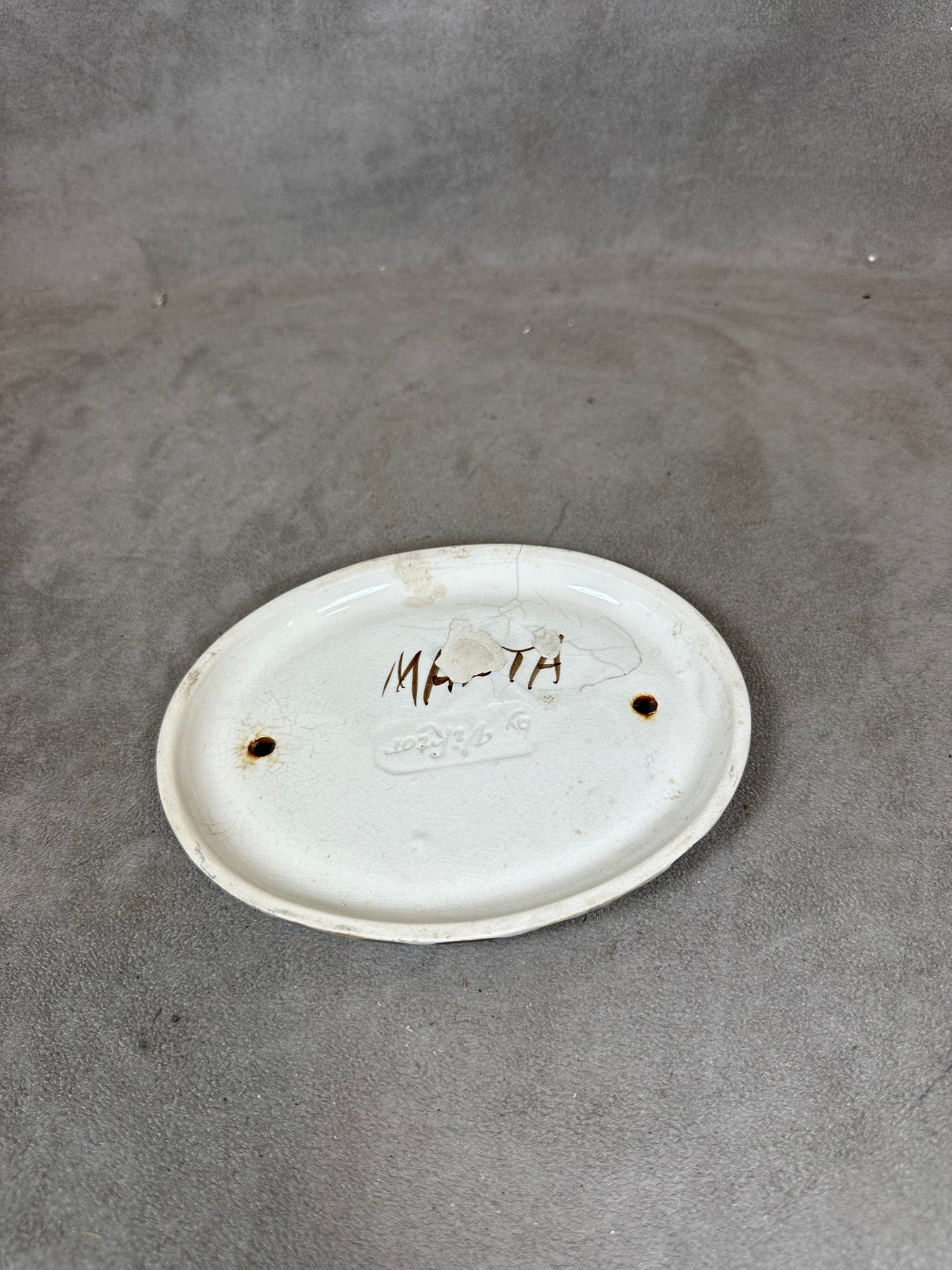 RARE Plaque de rue de ville Numéro 50 vintage en céramique 1980