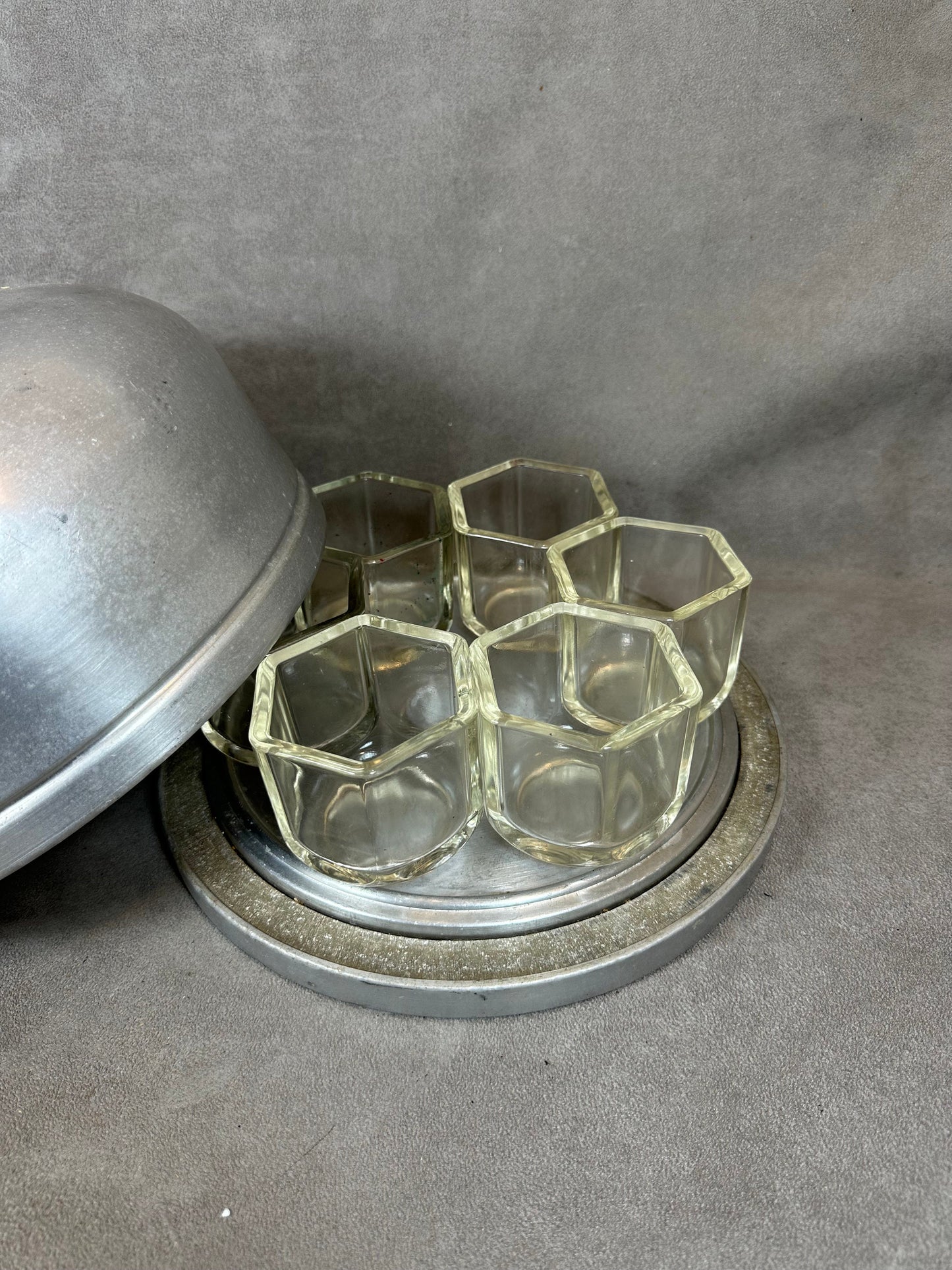 RARE Yaourtière YALACTA en aluminium avec 6 pots pour yaourt vintage made in France 1950