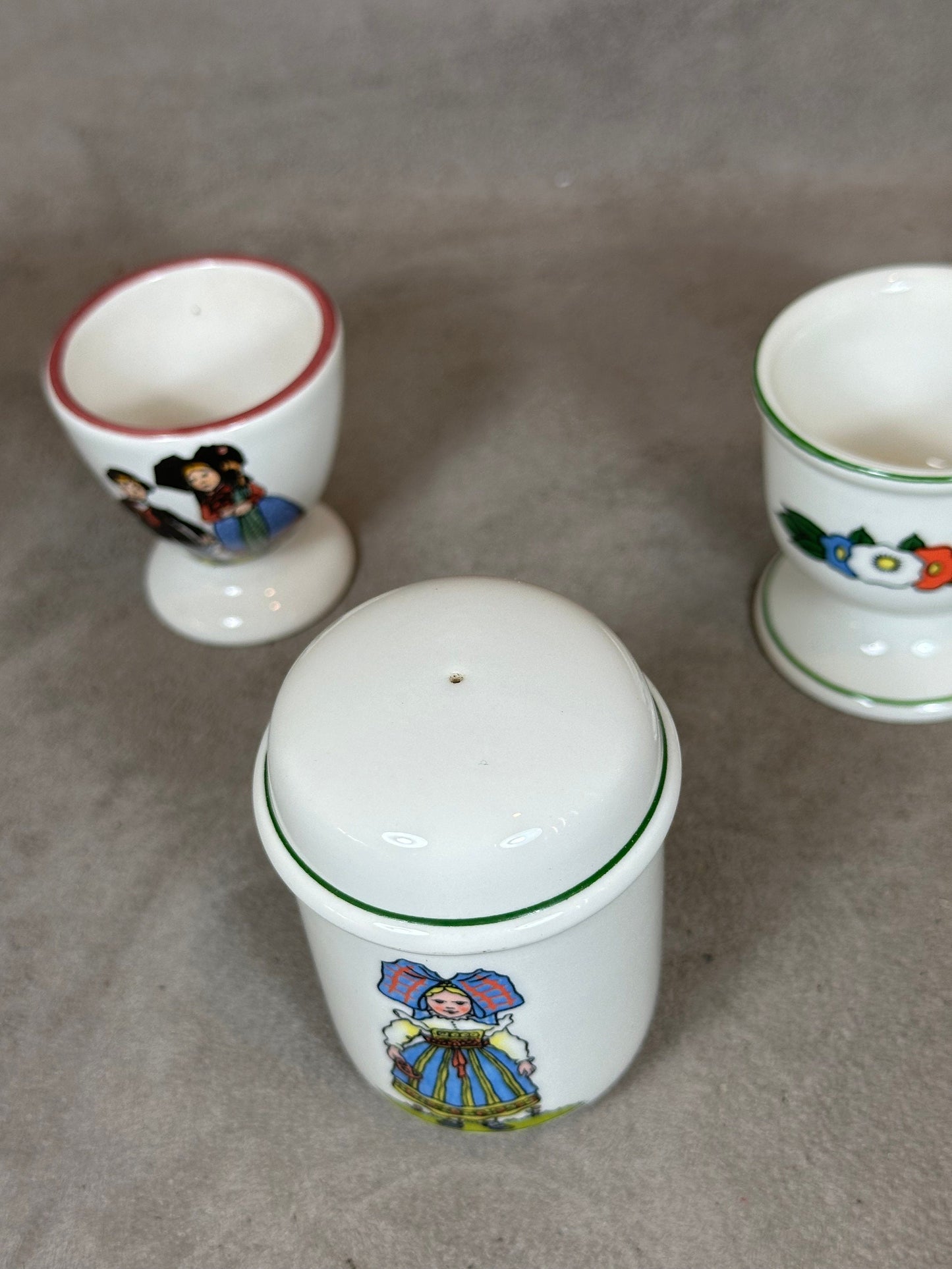 Set coquetier en céramique Elchingen de Hansi Made in France Vintage 1970