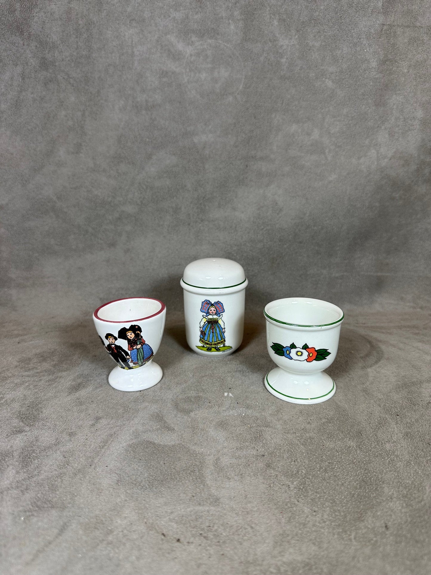 Set coquetier en céramique Elchingen de Hansi Made in France Vintage 1970
