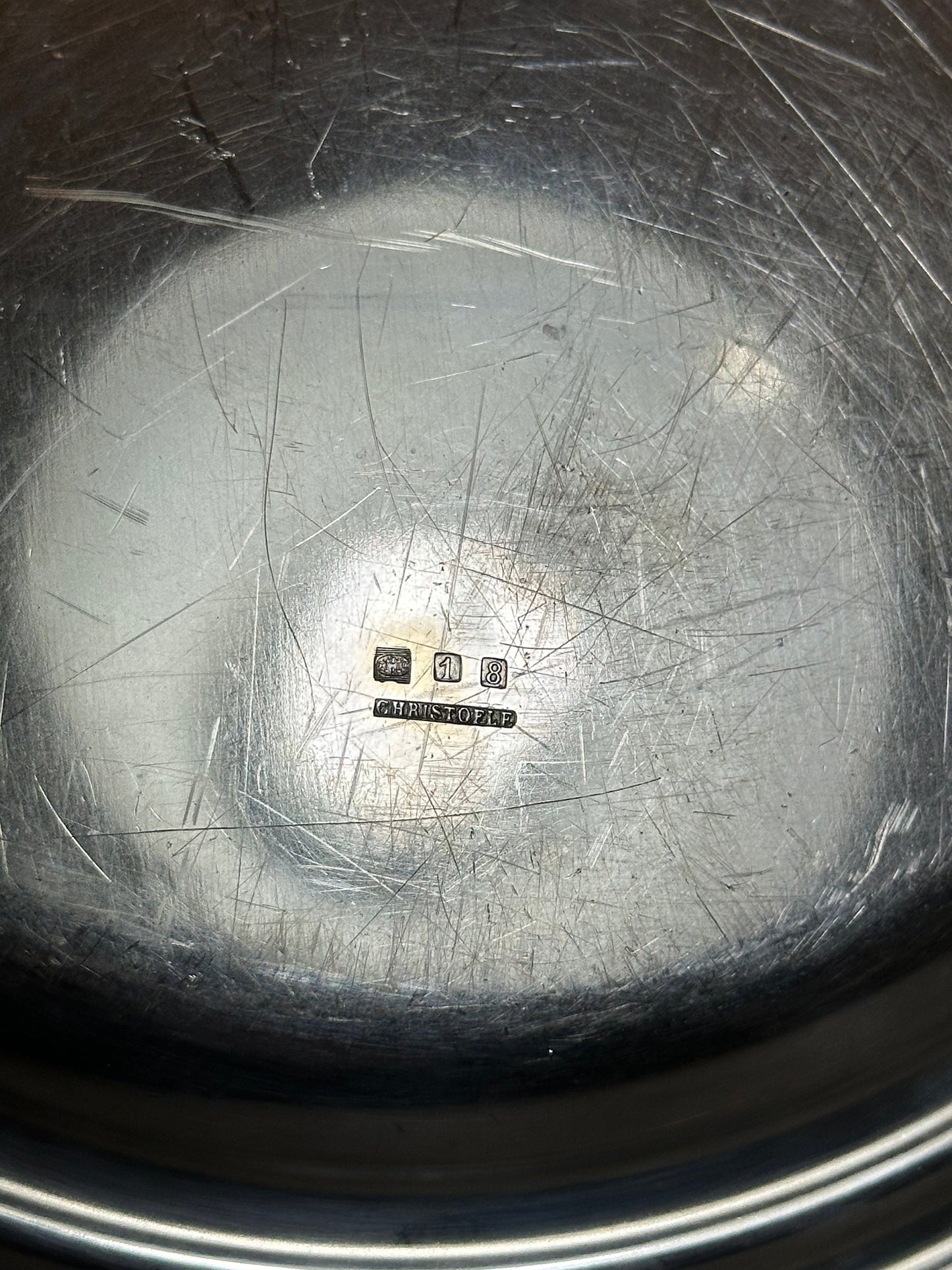 Silver Plated Metal Plate, Christofle, Made in France, Vintage 1970