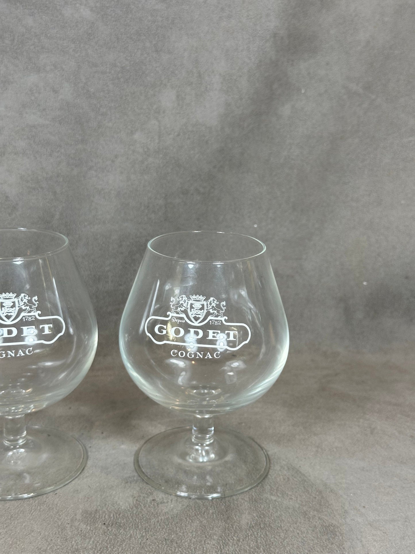Set of 2 cognac glasses in vintage Godet cognac glass made in France 1980