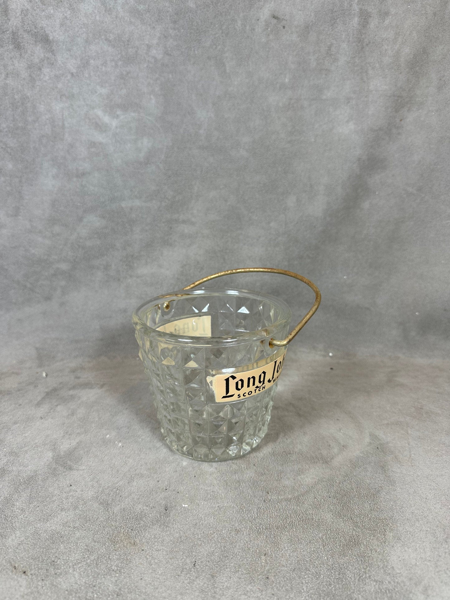 Seau à glace Long John Scotch Whisky, en Verre par BVB, Made in France, Vintage 1980