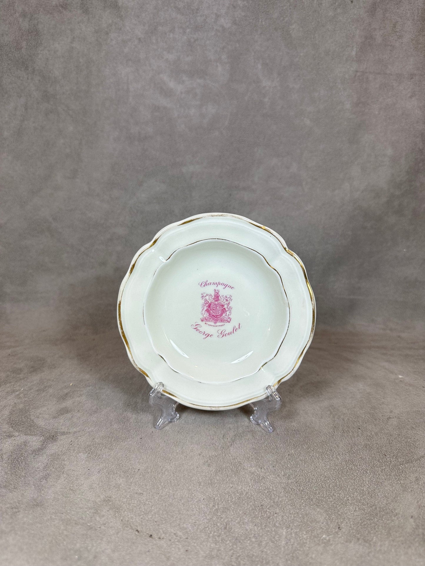 RARE Magnifique Cendrier en porcelaine de limoges Bernardaud vintage champagne Georges Goulet Années 1920