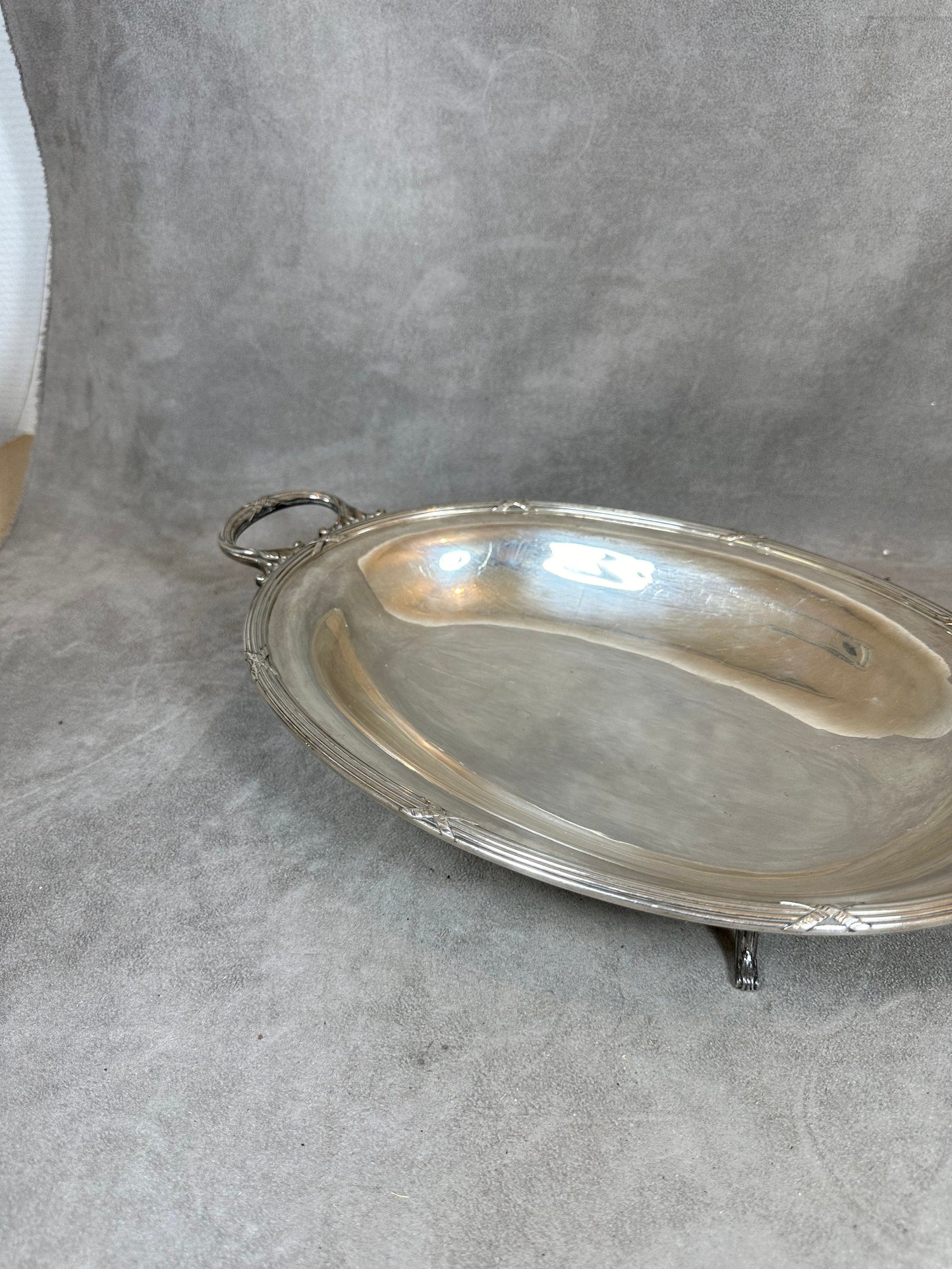 RARE Magnificent centerpiece tray especially in silver metal P.Foucart vintage goldsmith Made in France