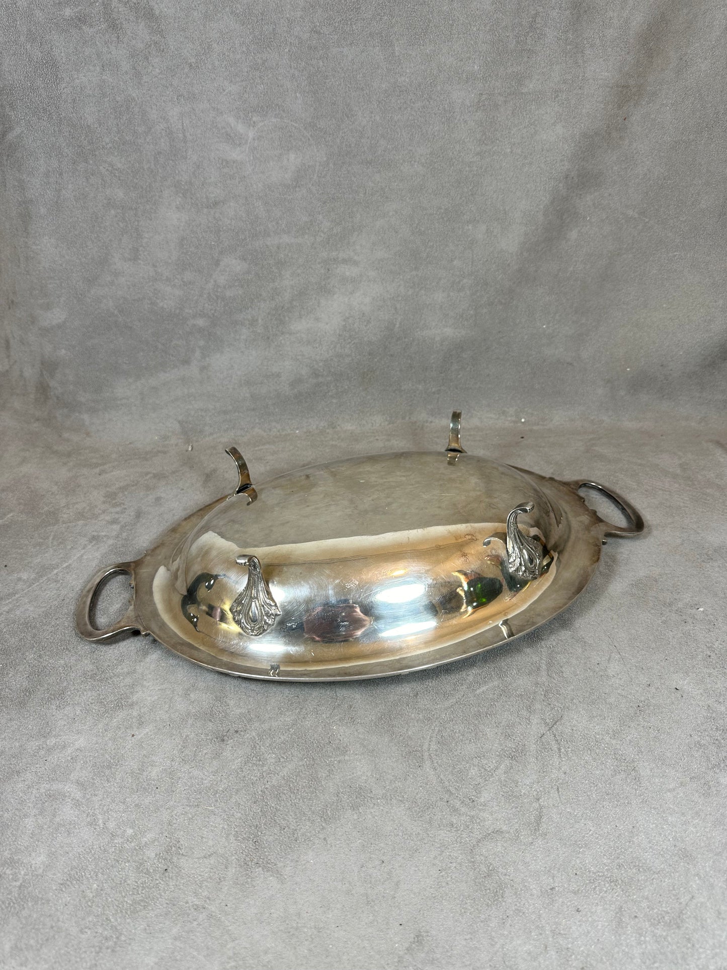 RARE Magnificent centerpiece tray especially in silver metal P.Foucart vintage goldsmith Made in France