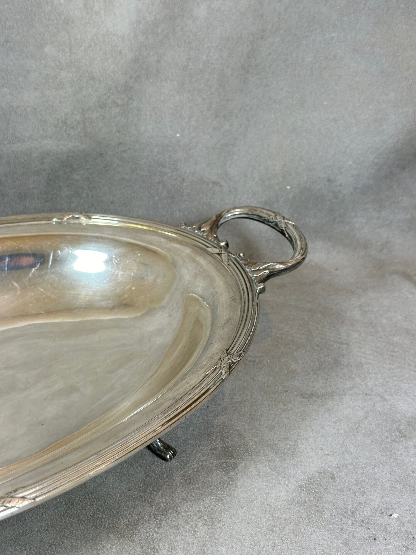 RARE Magnificent centerpiece tray especially in silver metal P.Foucart vintage goldsmith Made in France