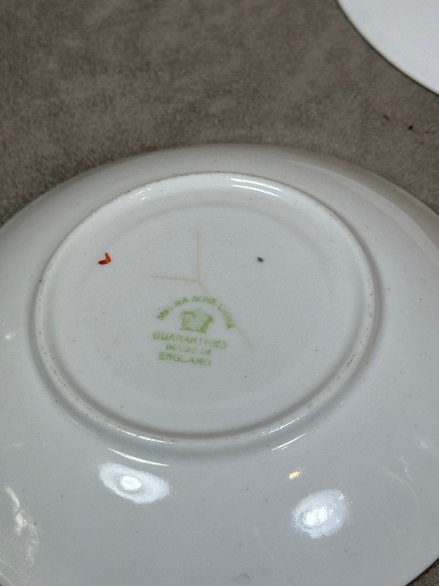 Porcelain Teacup Set by Melba China, Made in England, Vintage 1970