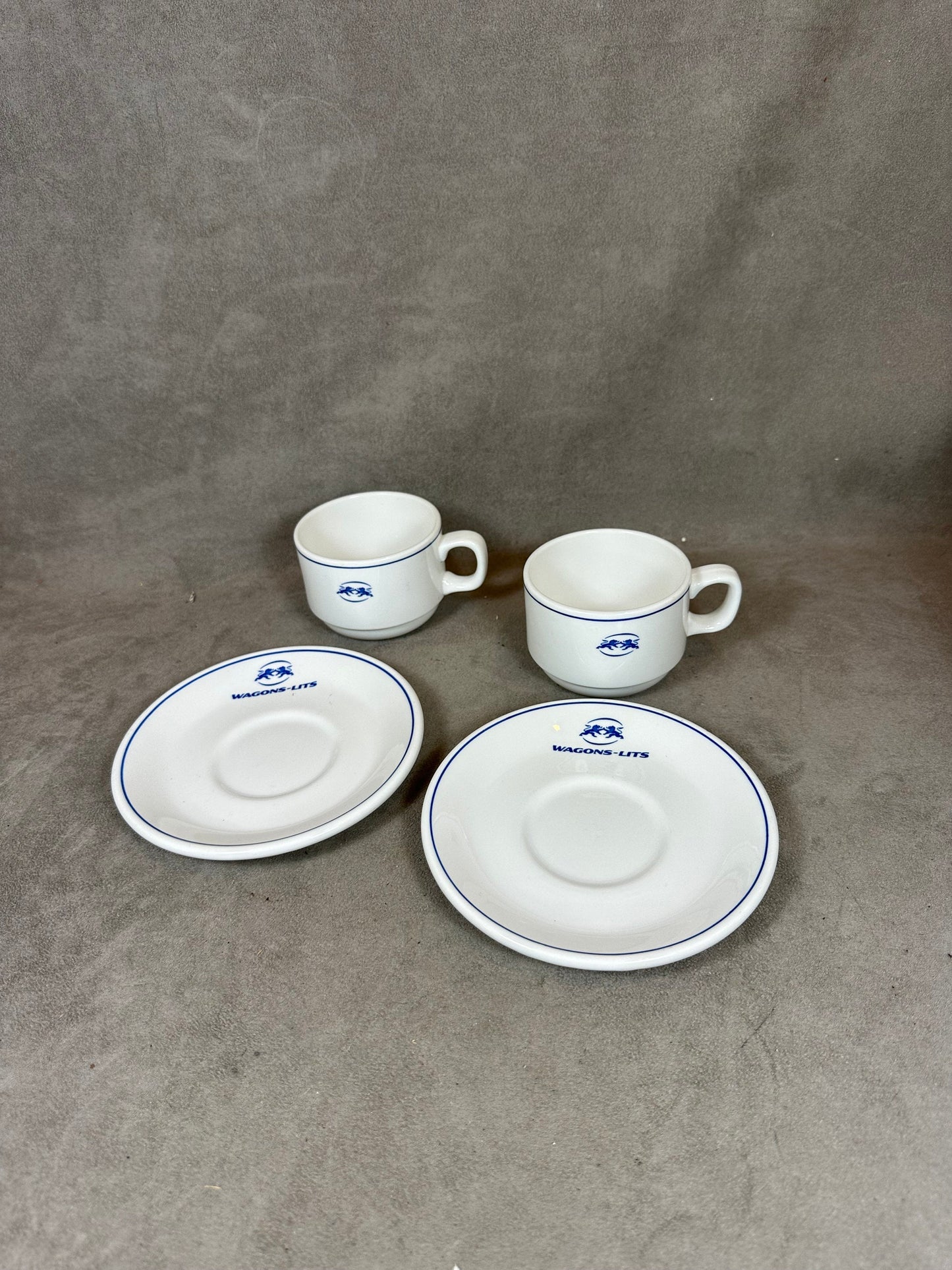 Service à café en porcelaine Les Wagons Lits par Dudson Made in England Vintage 1970