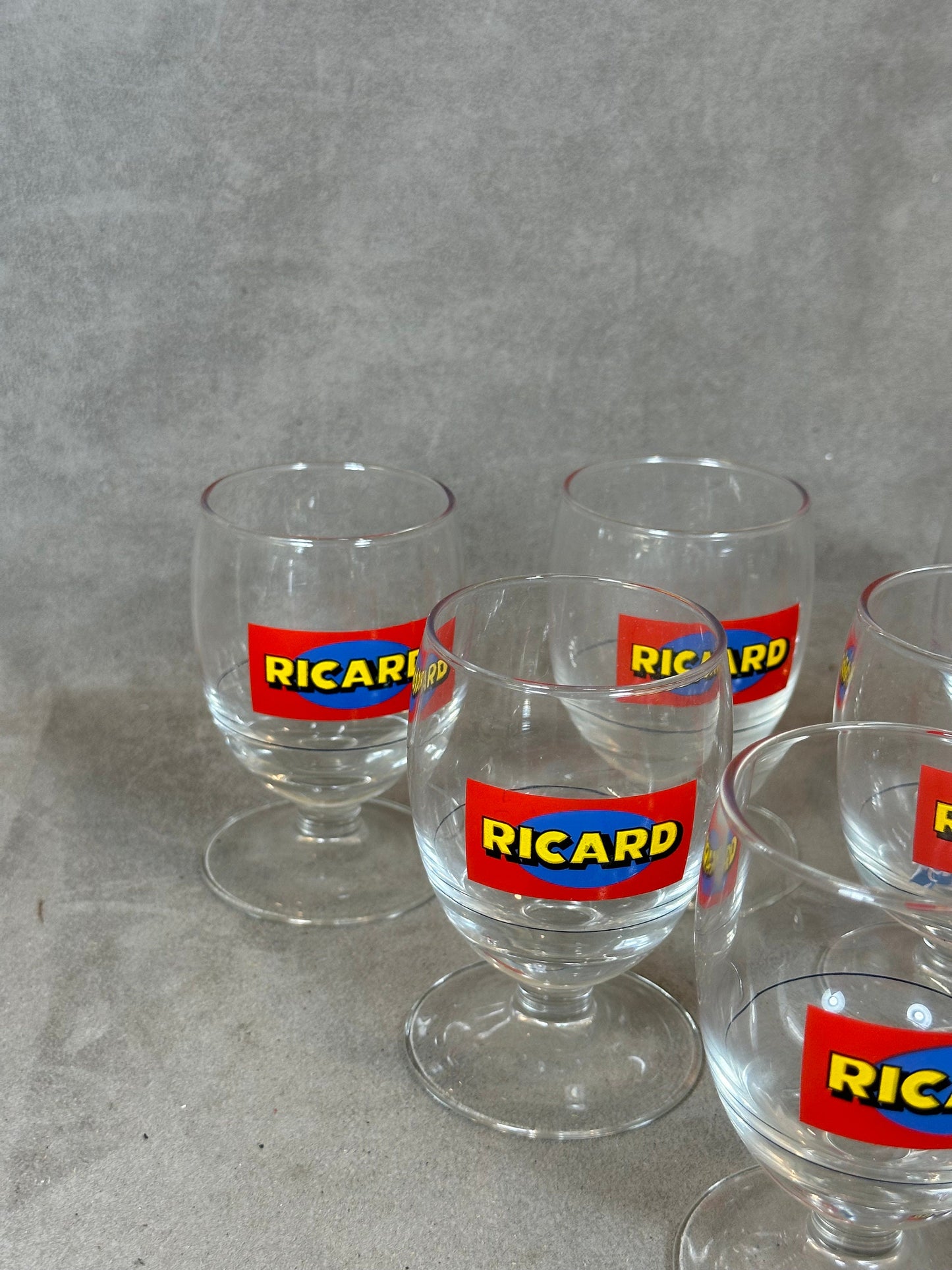 RARE 6 verres Ricard vintage Edition 1950 articles publicitaires | Made in France | Années 1950