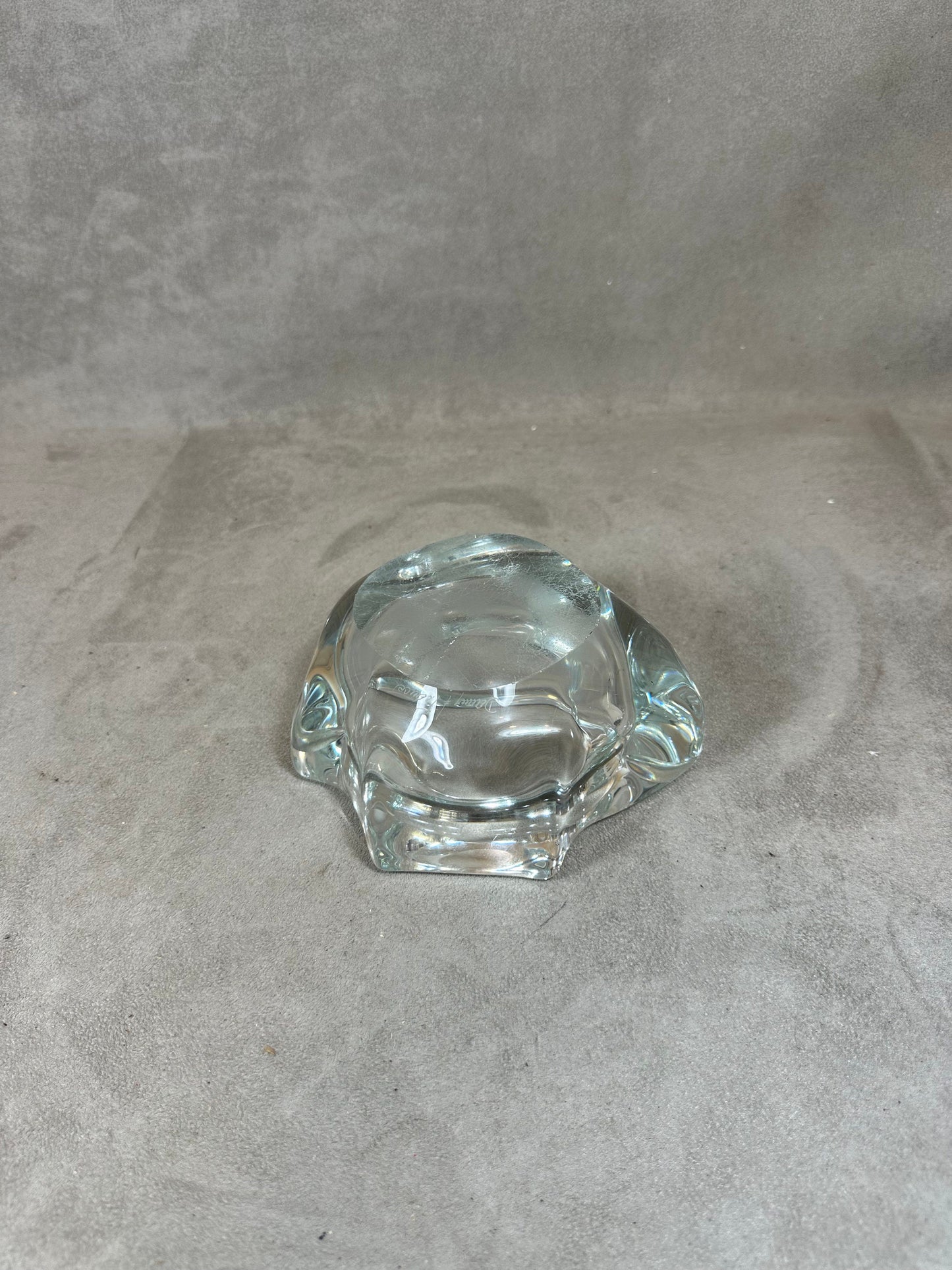 RARE Magnificent DAUM vintage crystal ashtray Made in France 1960s