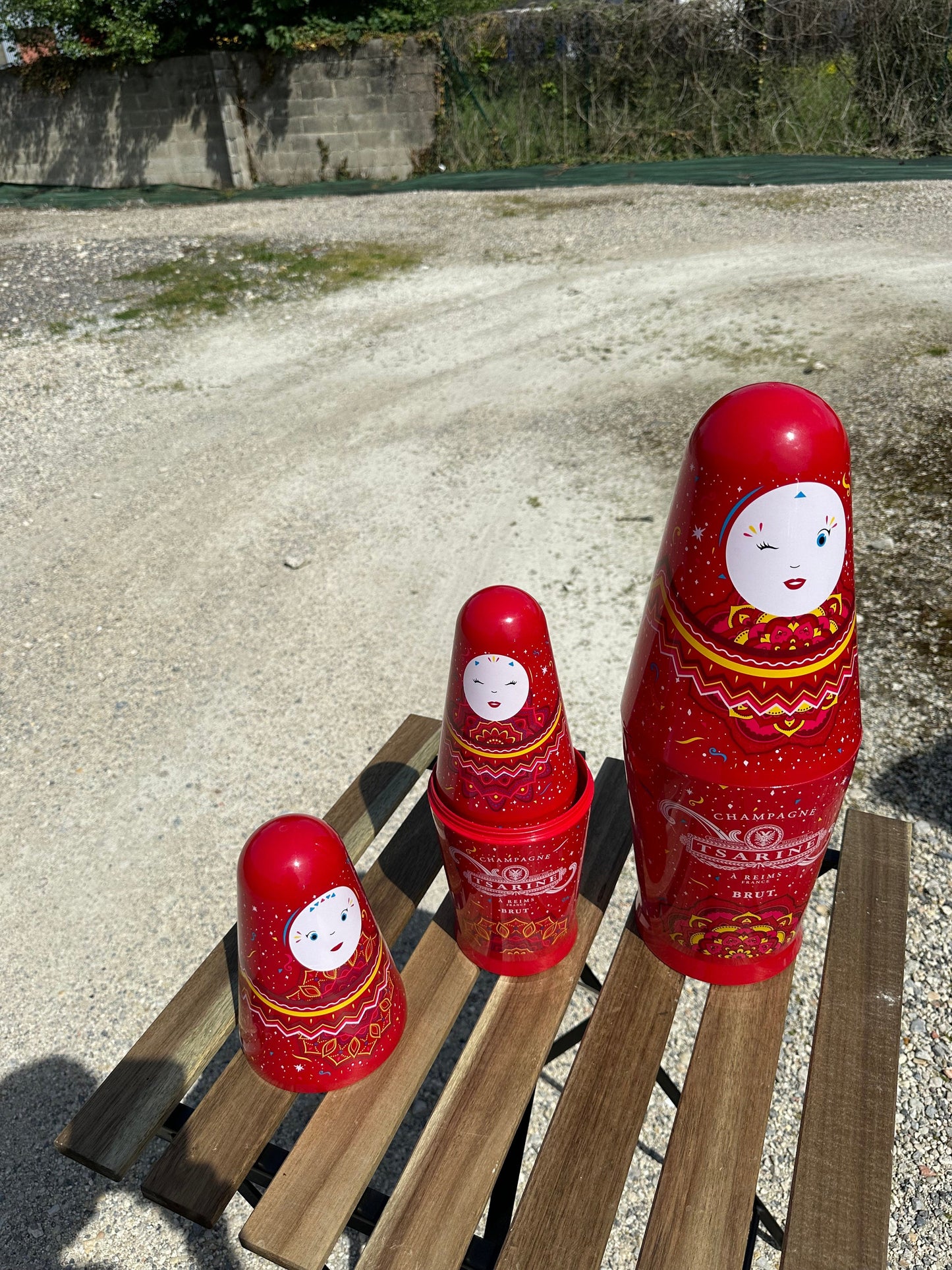 Ensemble de 3 Coffrets à Bouteilles de Champagne Tsarine, Poupées Russes, Vintage 1990