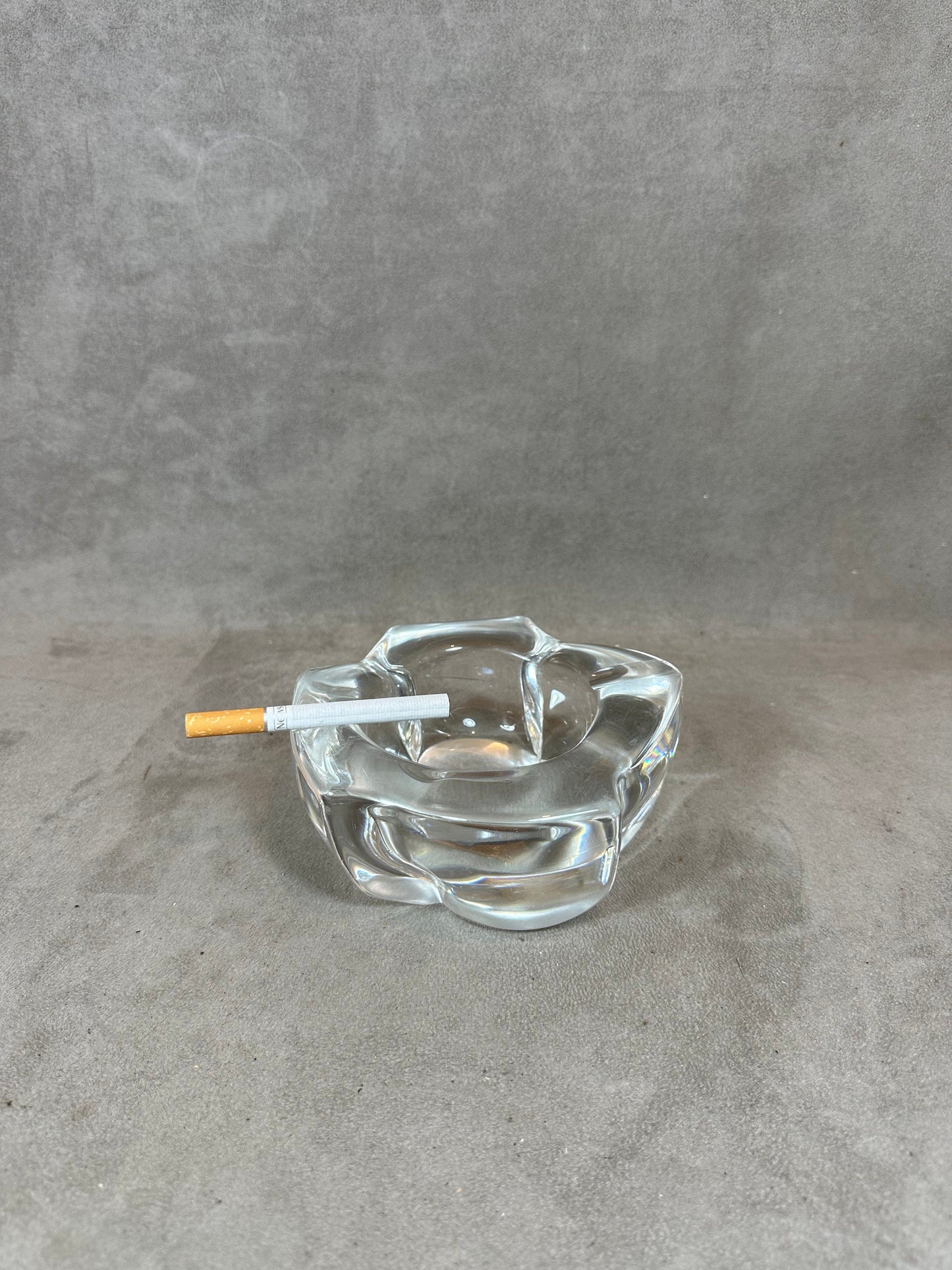 RARE Magnificent DAUM vintage crystal ashtray Made in France 1960s