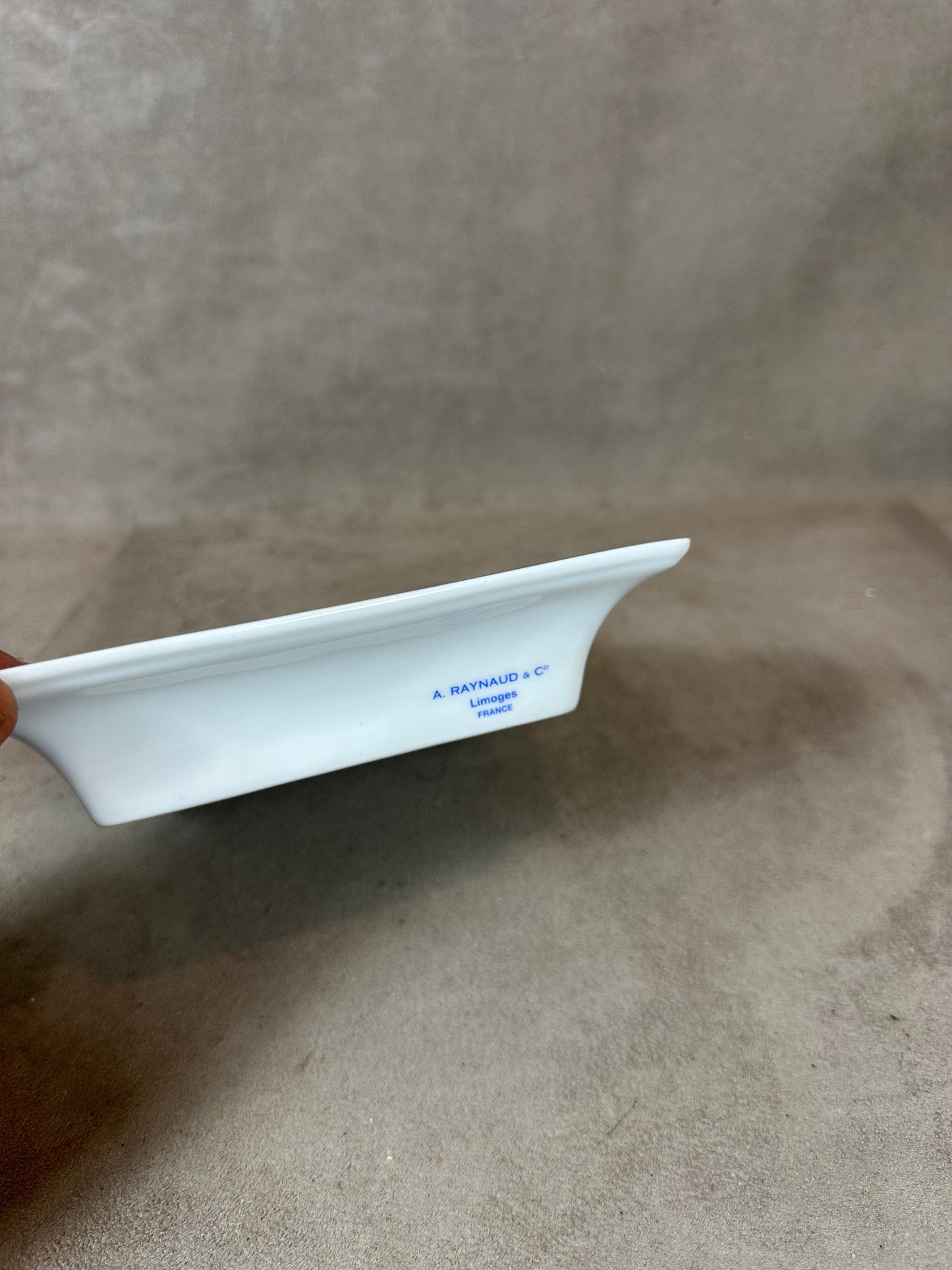 Ashtray Property of France in vintage blue Limoges porcelain Made in France