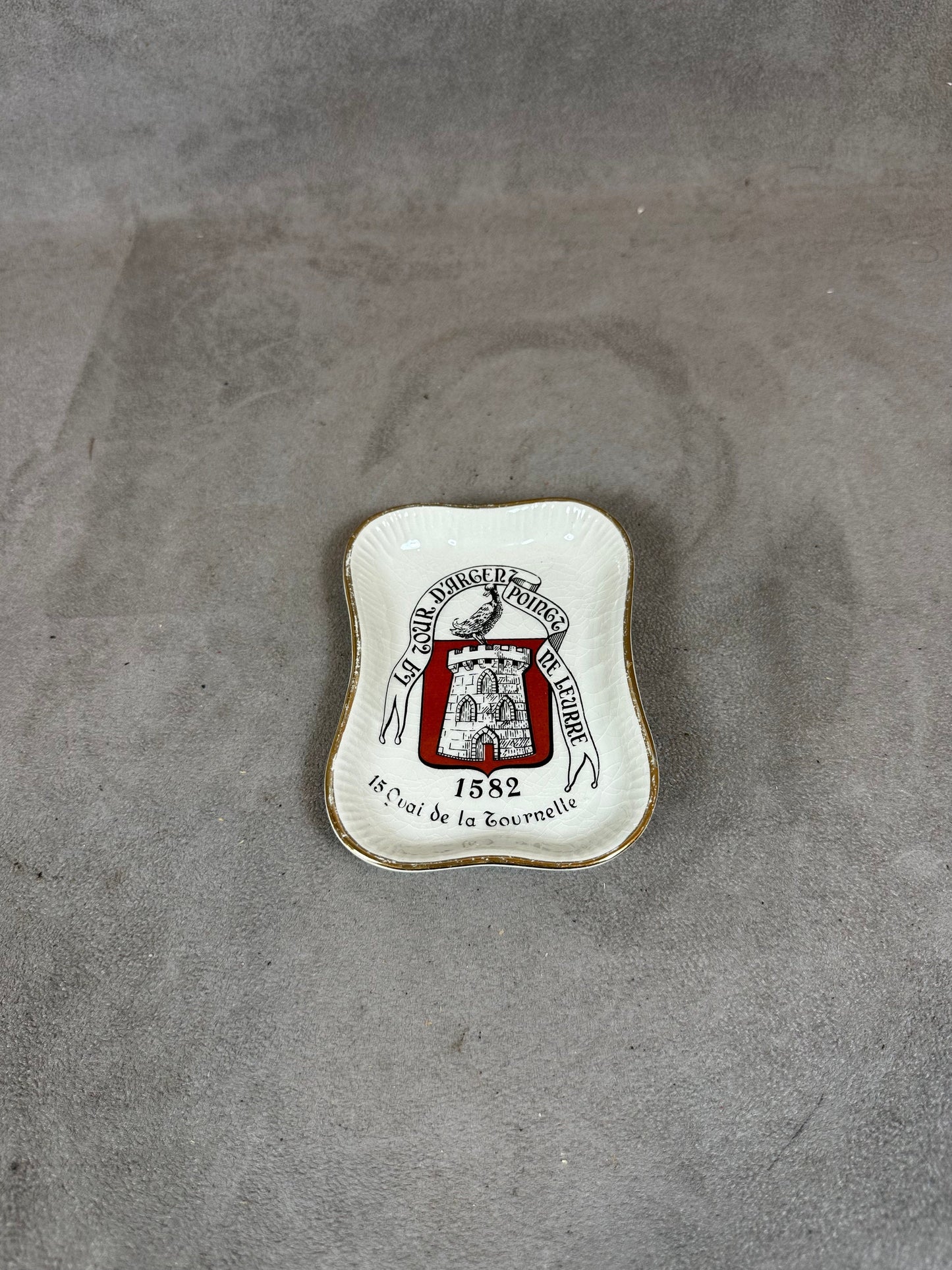 La Tour d'Argent Paris Aschenbecher, Porzellan, Keramik, Tobacciana, Vintage Restaurant, Werbung, Paris, Made in France