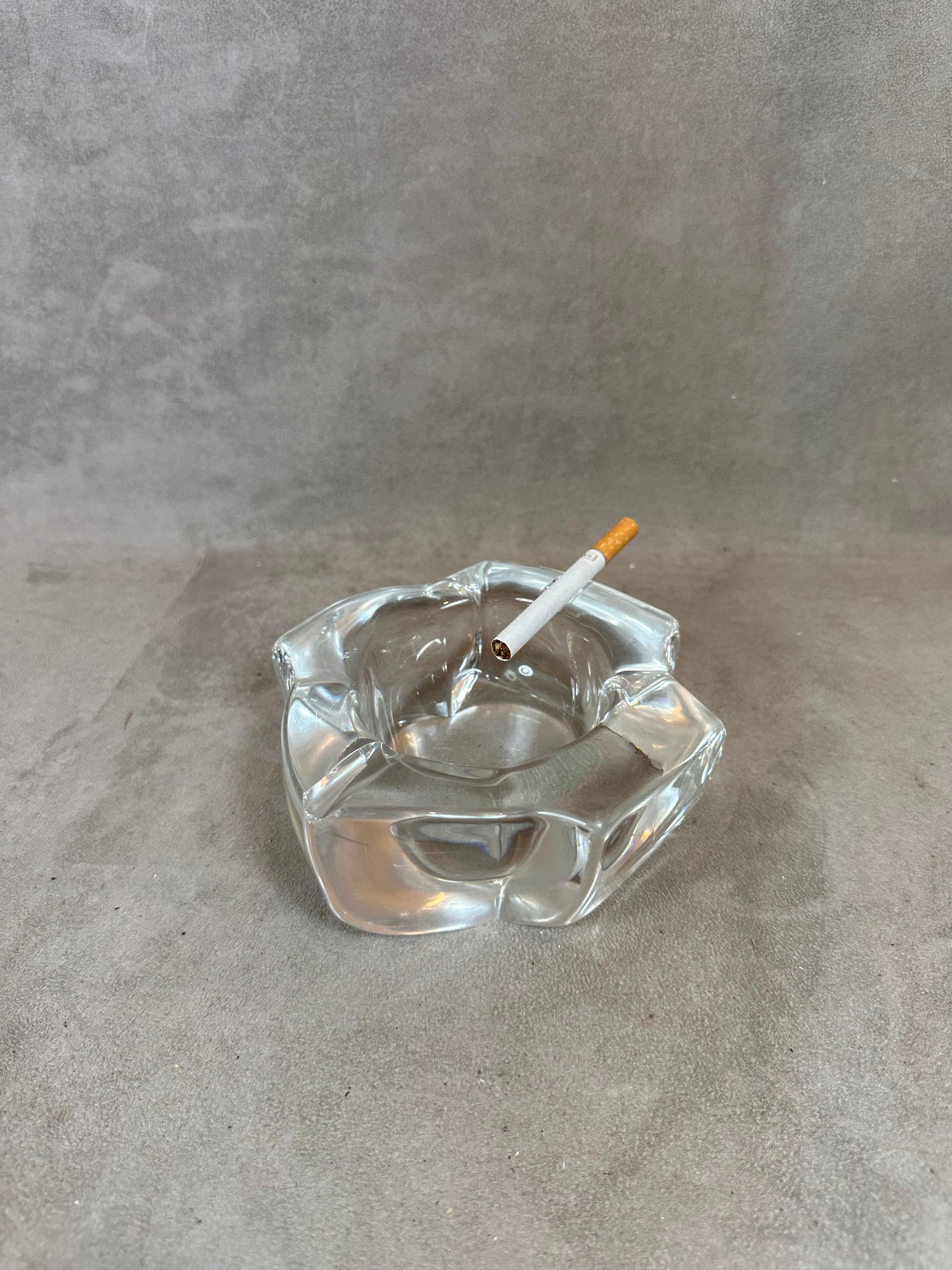 RARE Magnificent DAUM vintage crystal ashtray Made in France 1960s