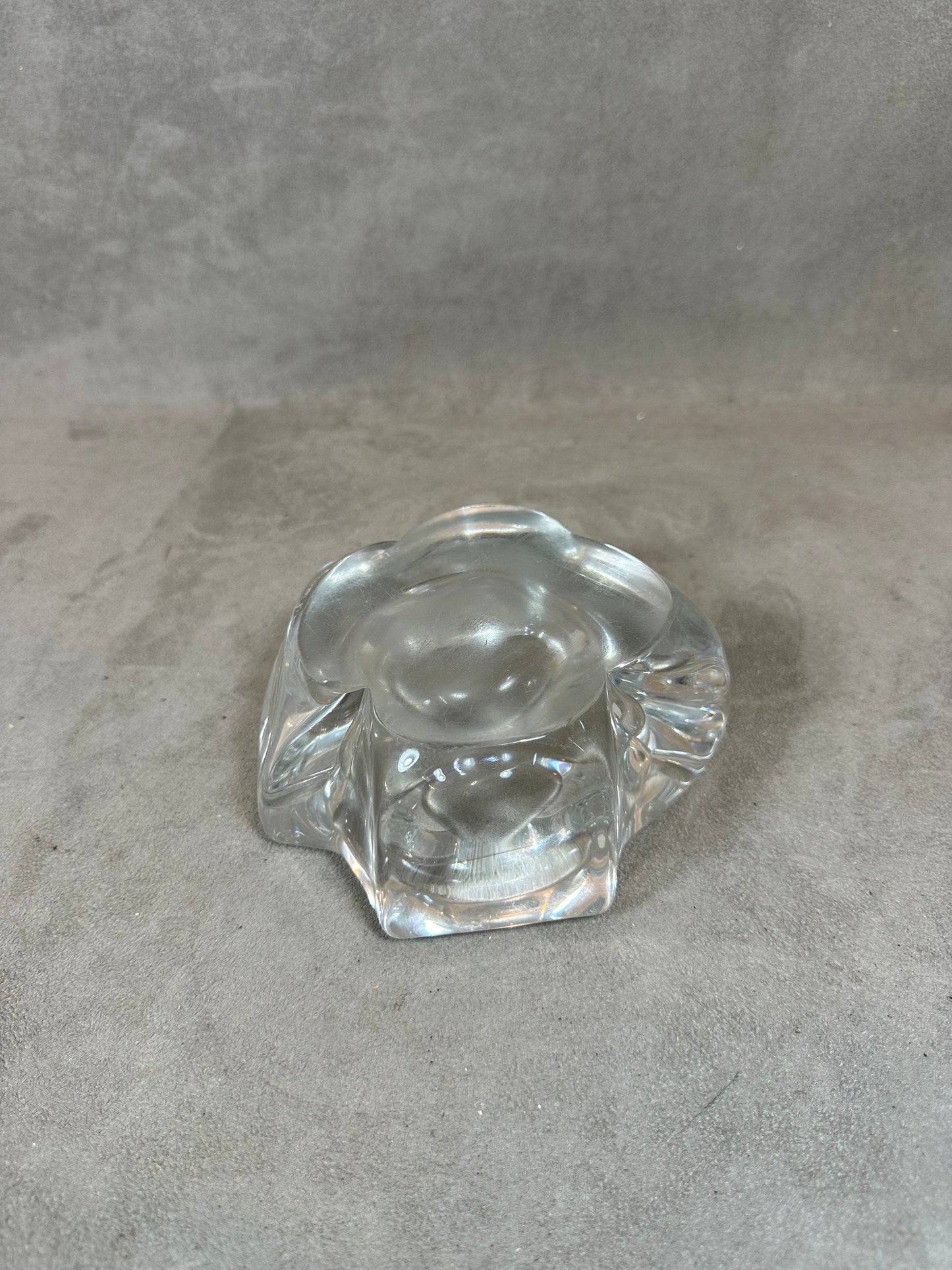 RARE Magnificent DAUM vintage crystal ashtray Made in France 1960s