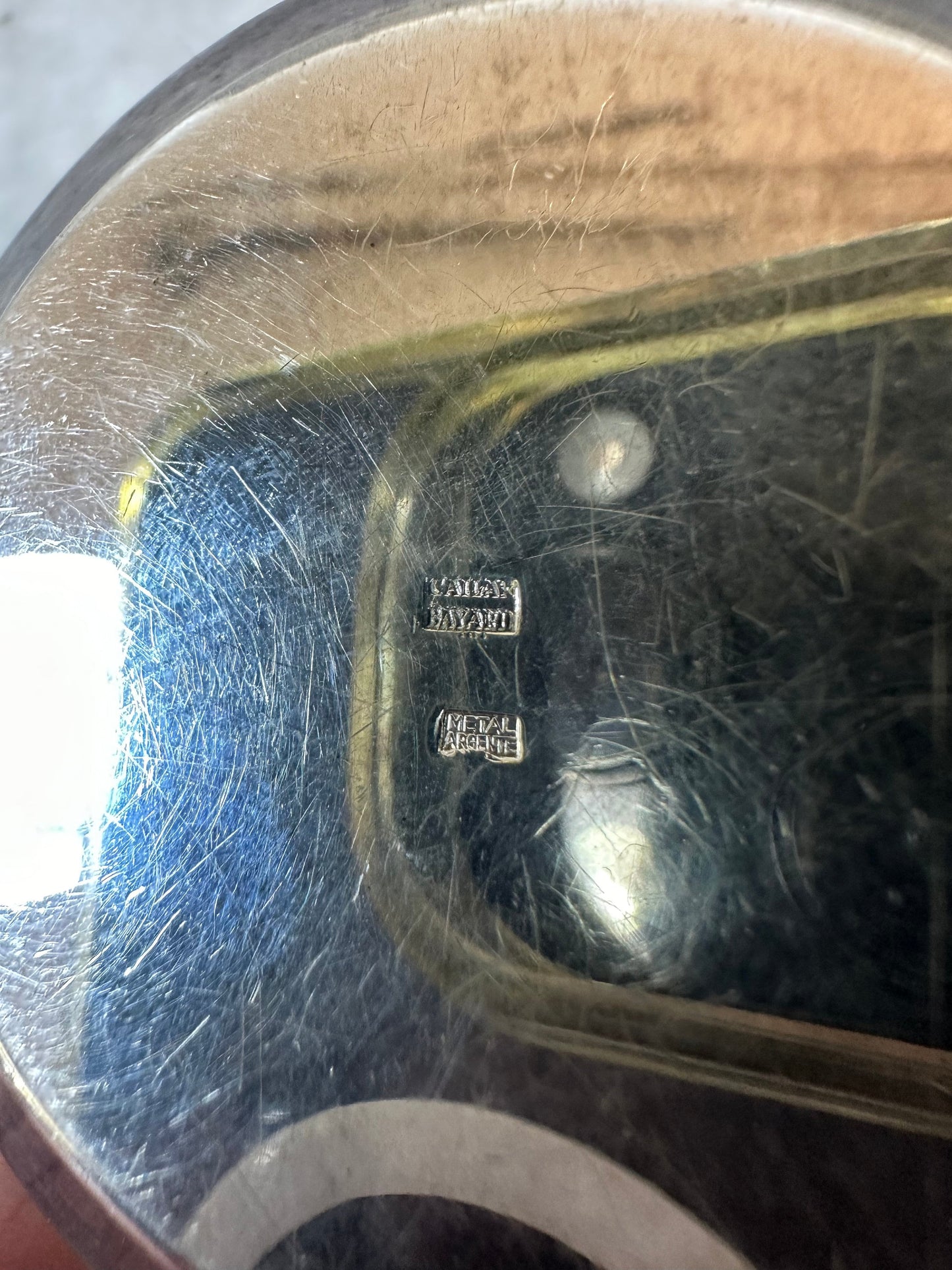 Cailar Bayard vintage silver metal tea strainer Made in France