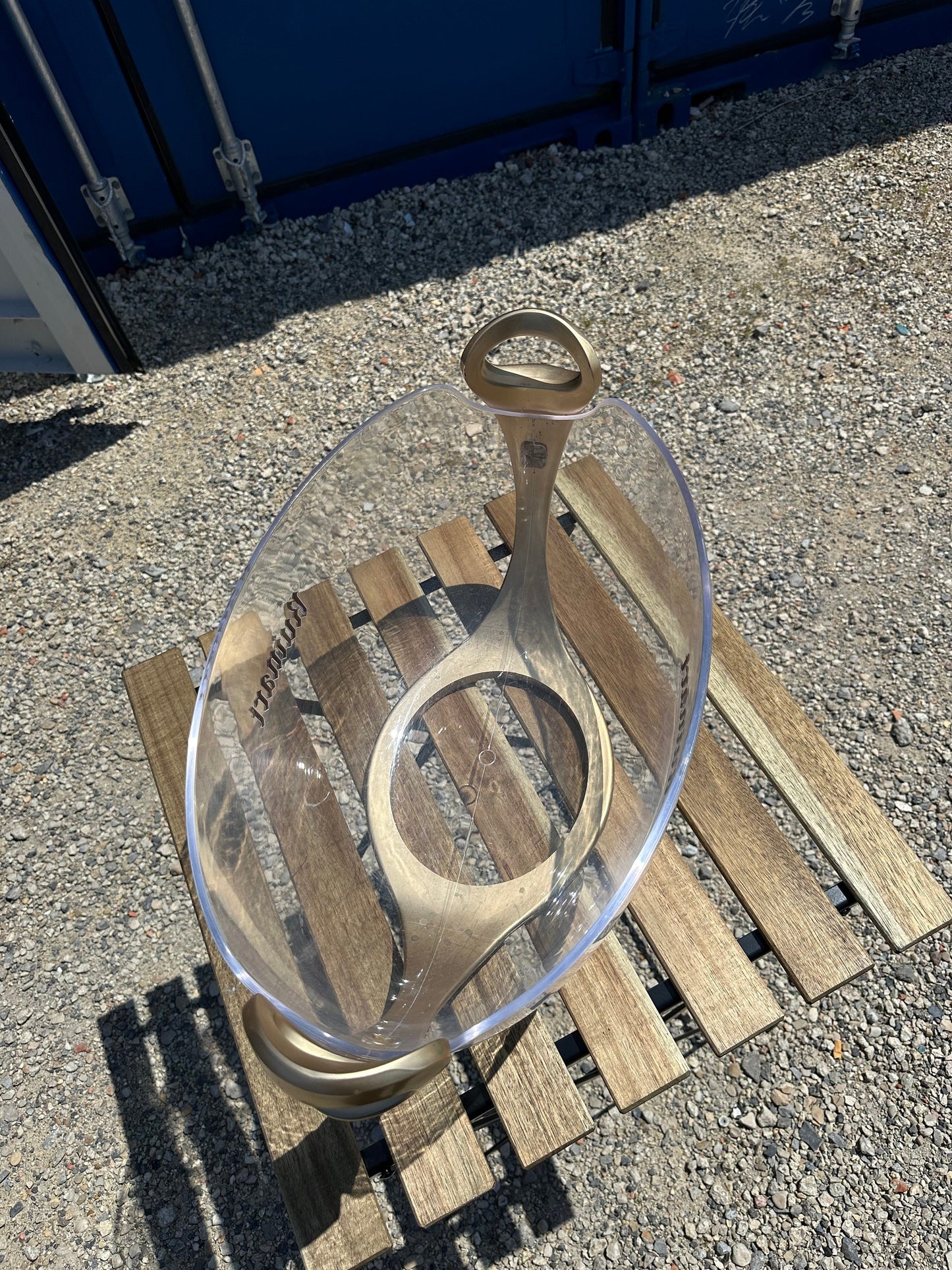 RARE Ruinart seau vasque à champagne en plastique transparent et doré vintage pour bouteille de champagne , Cadeau Champagne Made in France