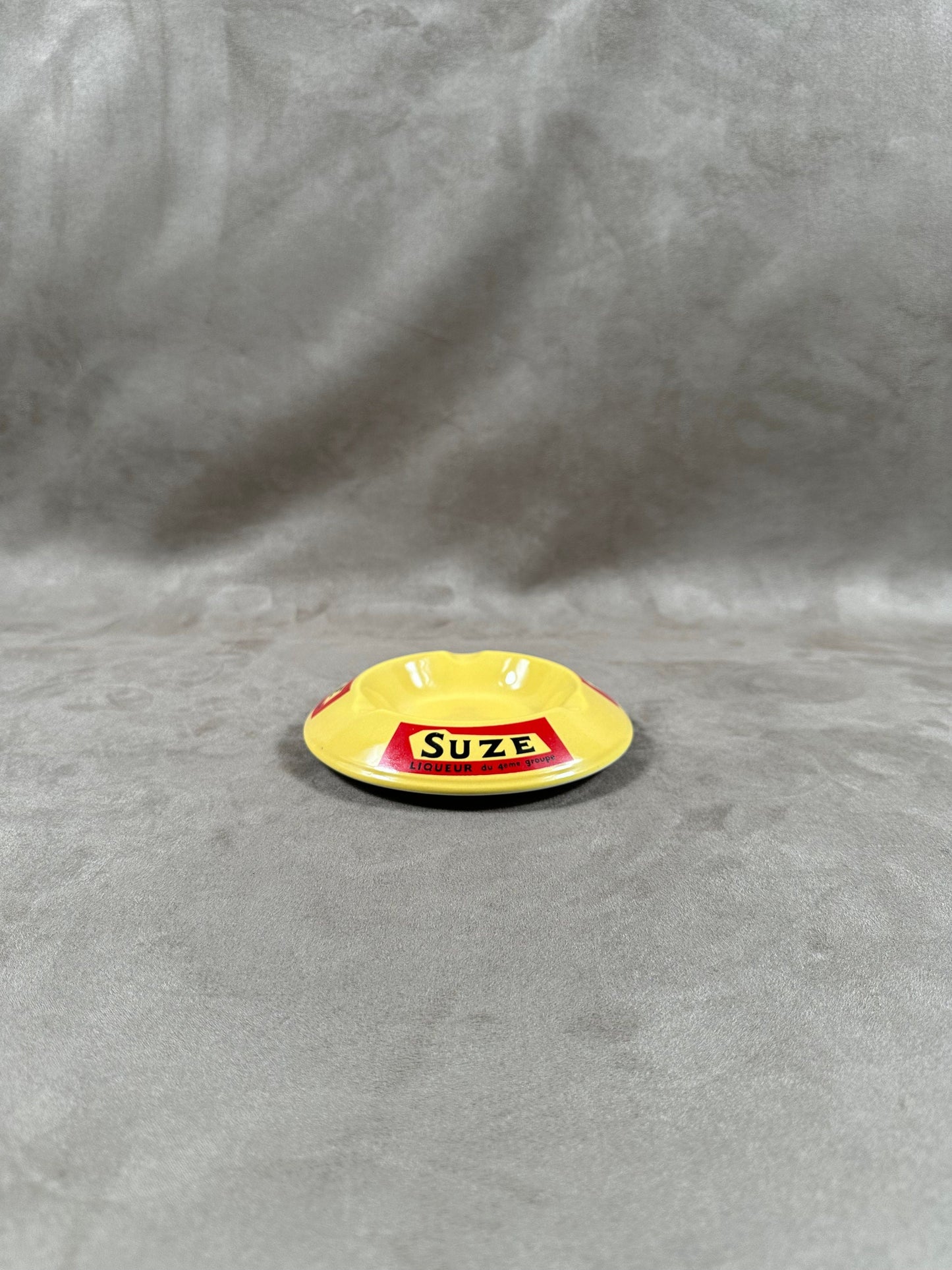 Suze Yellow Ceramic Ashtray by Moulin des Loups Vintage Made in France