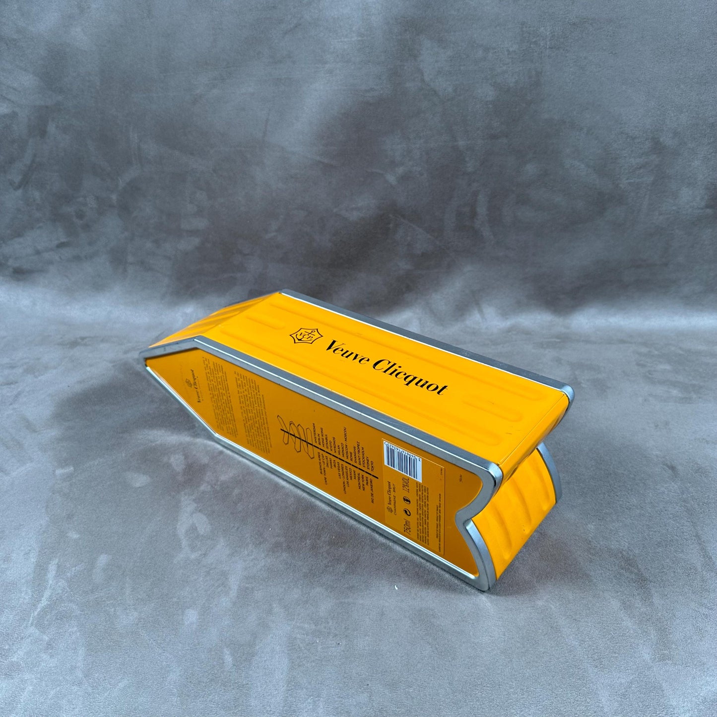 RARE Veuve Clicquot boite en métal panneau AMSTERDAM flèche orange Arrow box Année 1990