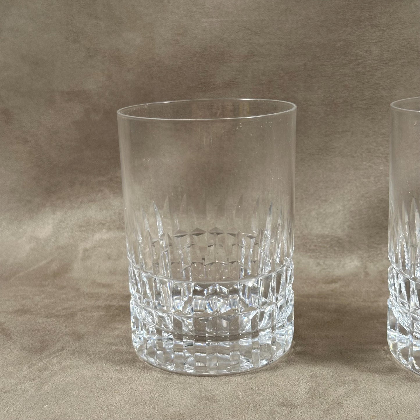 RARE Lot de 2 verres à whisky Daum France vintage en cristal Made in France