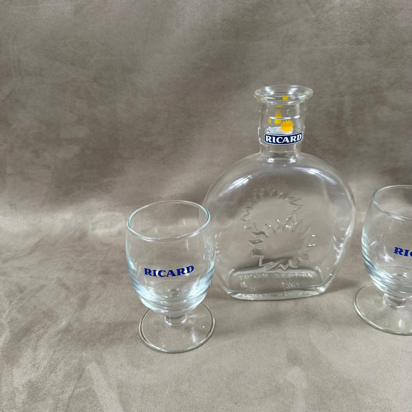 Carafe RICARD et 2 verres vintage articles publicitaires | Made in France | Années 1970