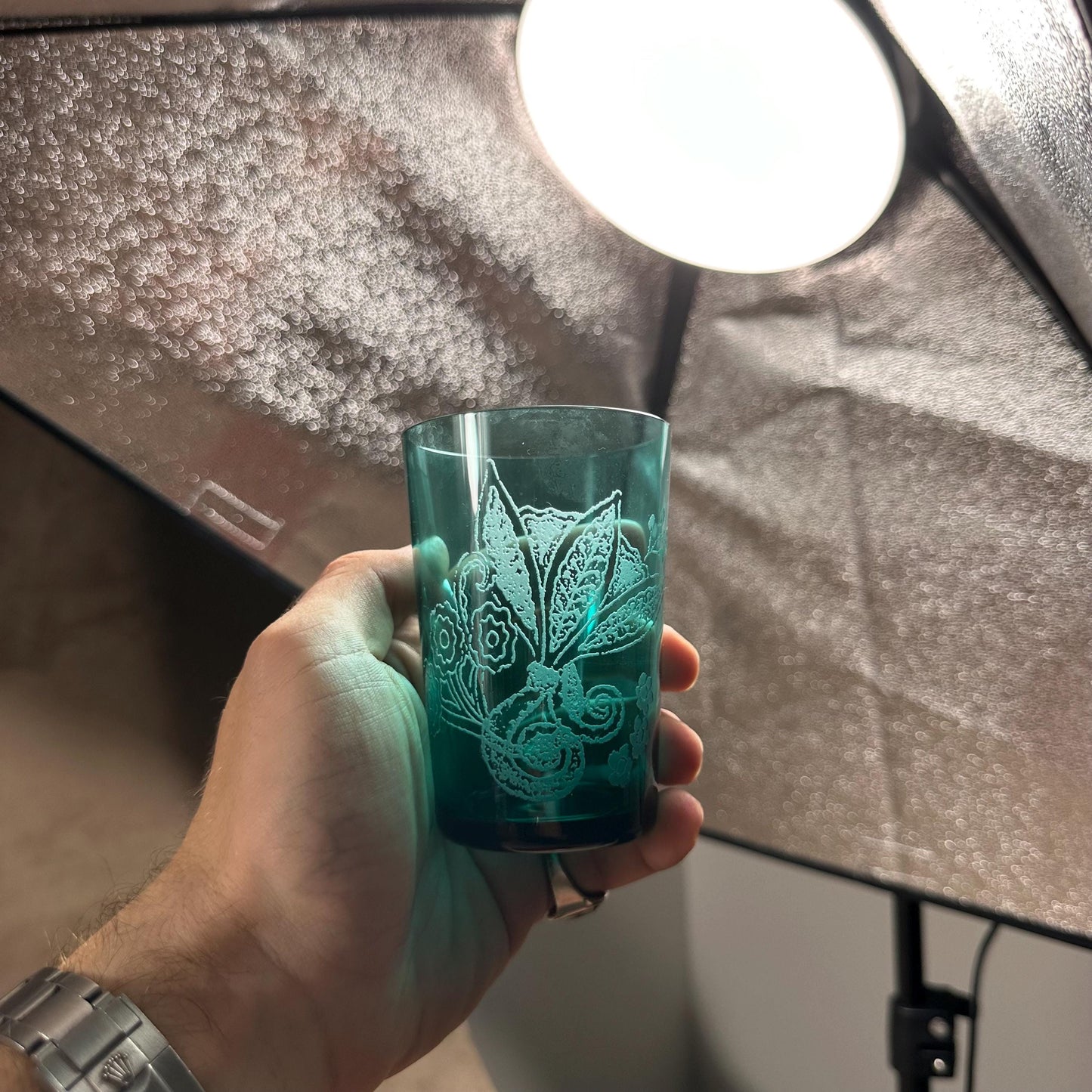 VERY RARE Magnifique coffret de 2 verres gravé KENZO modèle Akiko bleu vintage Made in France