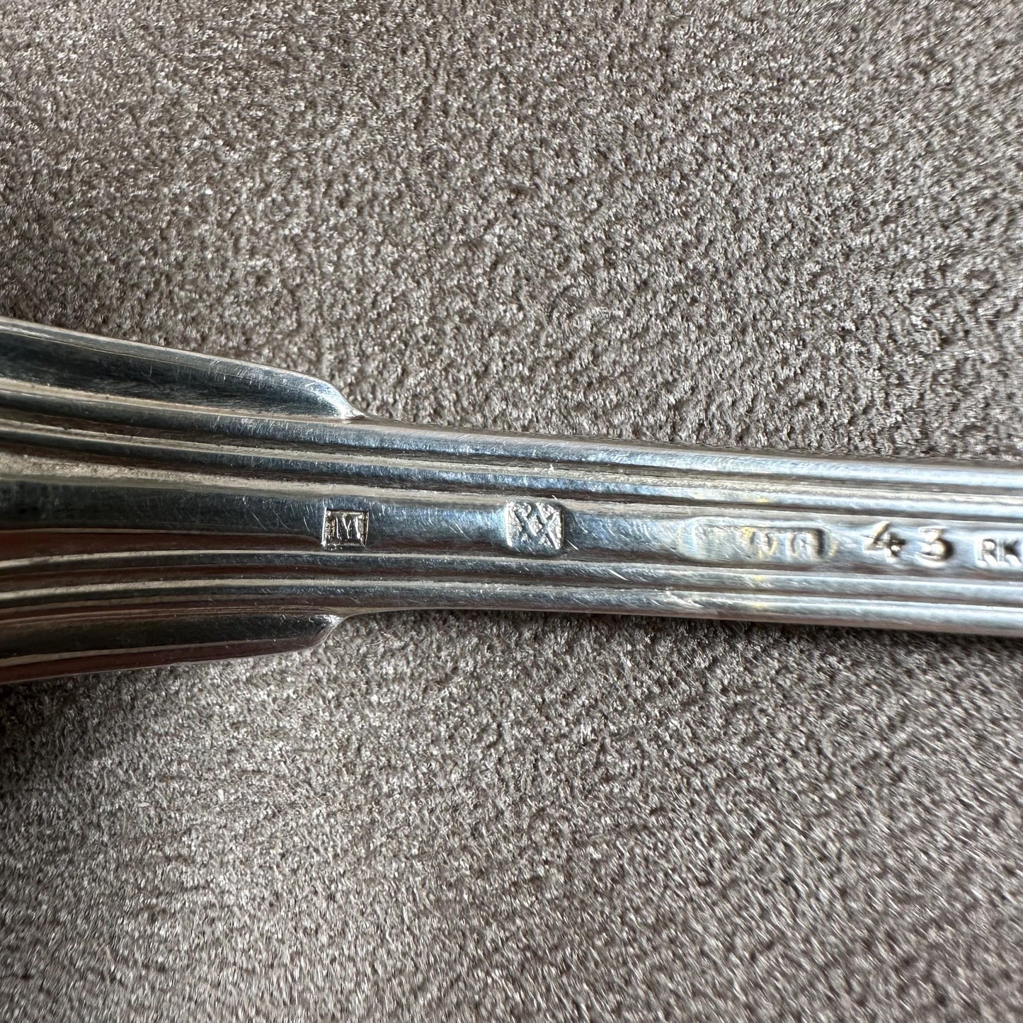 Set of 2 cutlery including 1 fork and 1 soup spoon in vintage silver metal Ruolz Made in France