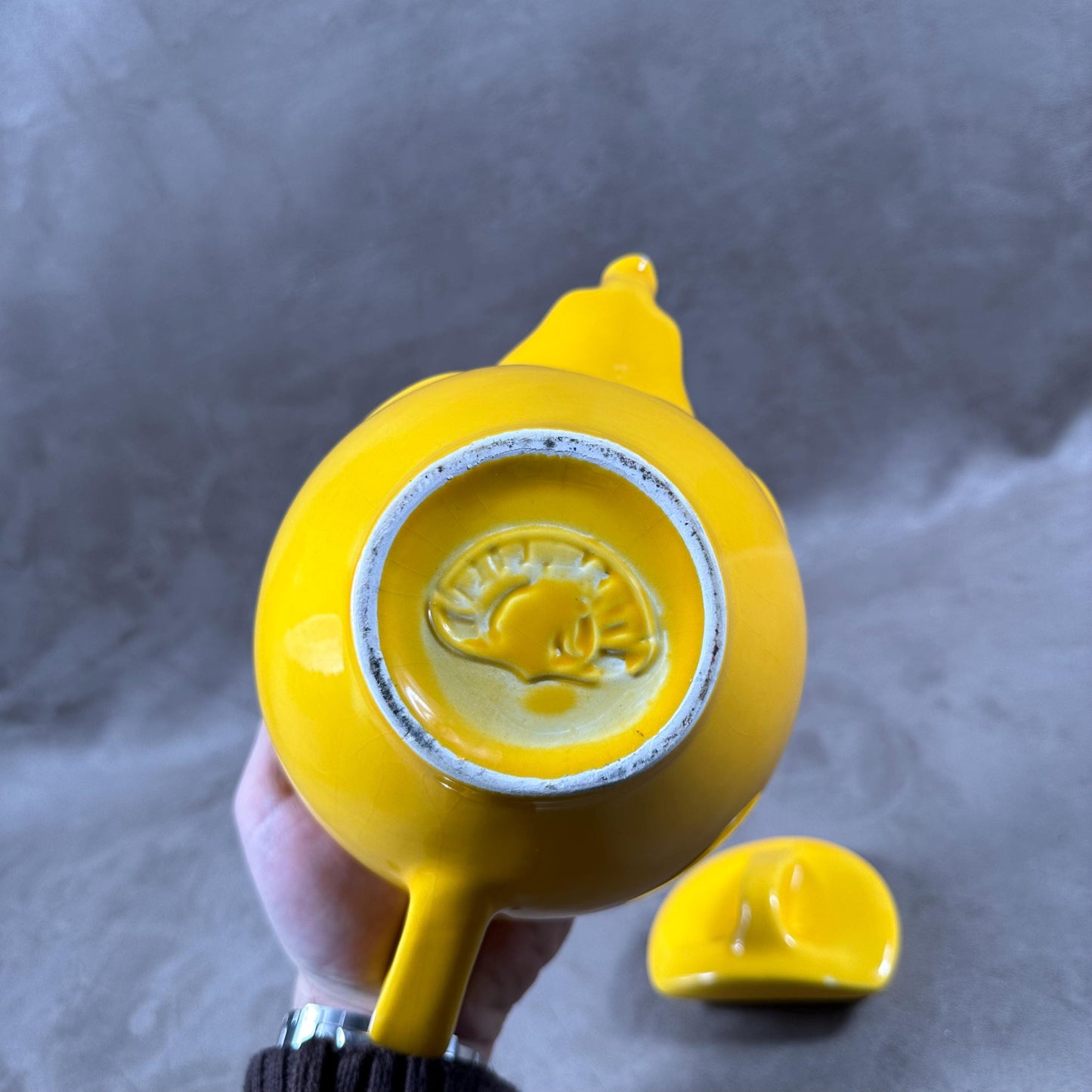 Théière en céramique jaune en forme d'éléphant Made in France