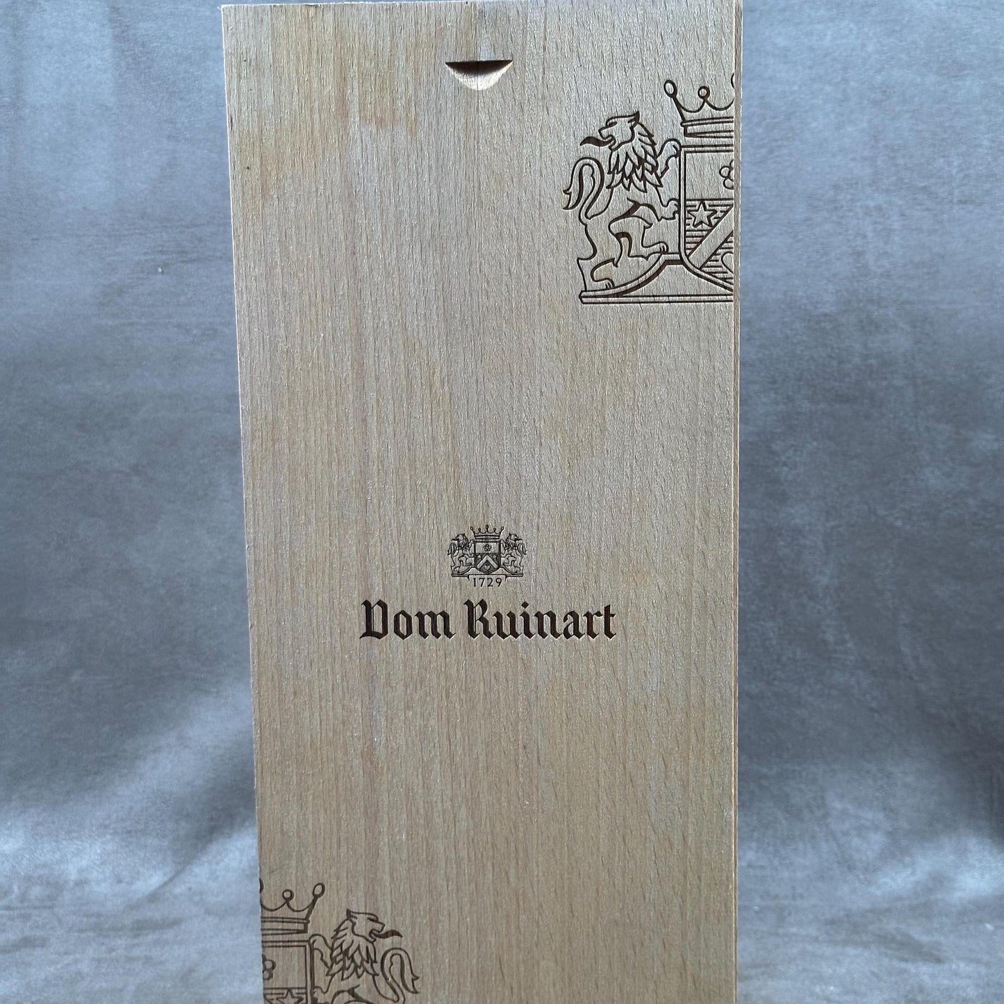 Wooden Box for Dom Ruinart Champagne Bottle, Made in France, Vintage 1990