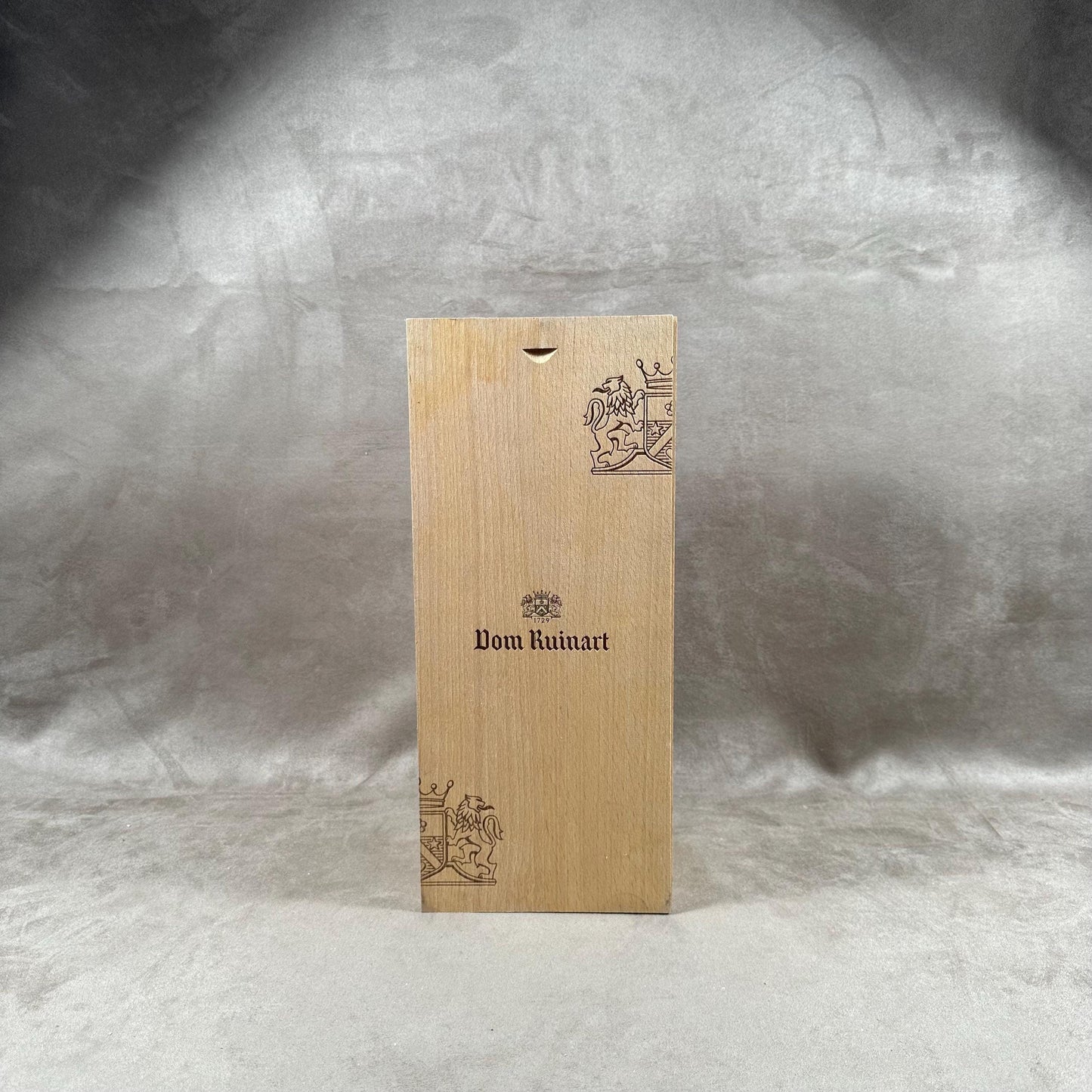 Wooden Box for Dom Ruinart Champagne Bottle, Made in France, Vintage 1990