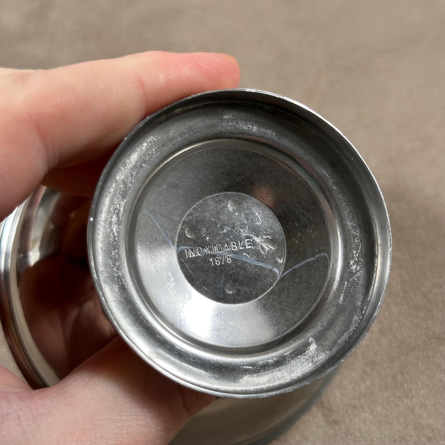 Set of 6 vintage 18/8 stainless steel ice cream cups Made in France