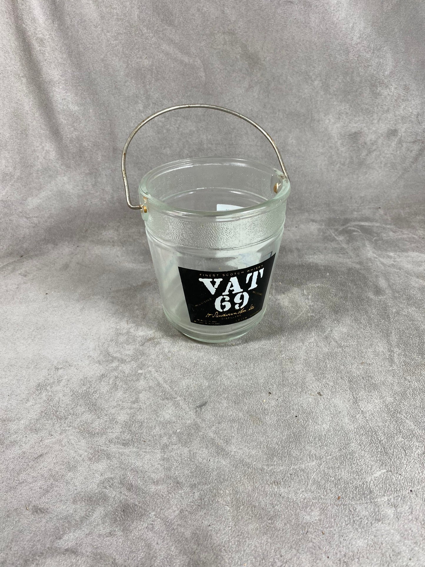 Seau à Glace Publicitaire en Verre, Vat 69, Haig's, Sandeman, Scotch Whisky, Made in France, Vintage 1980