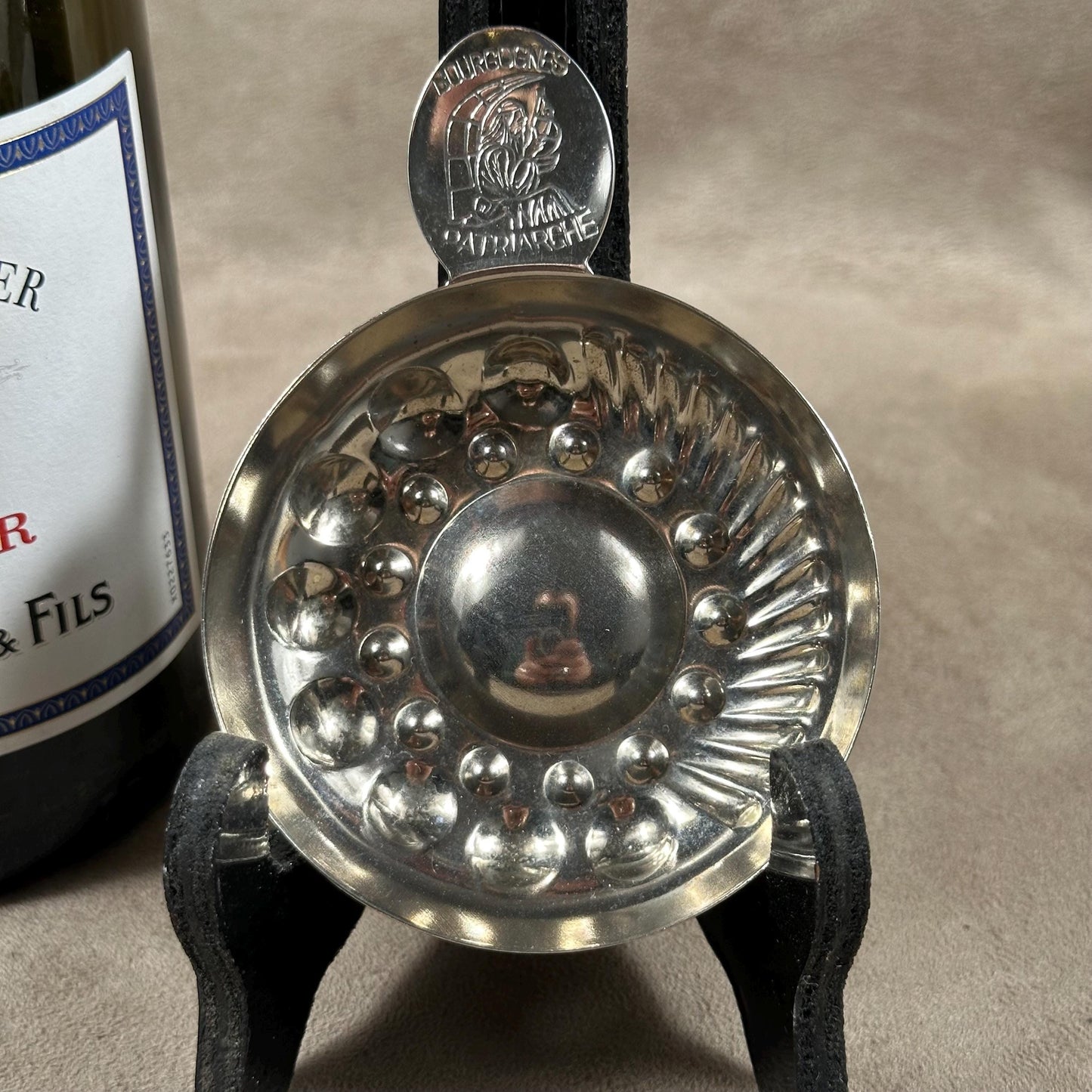 Tastevin en Acier, Bourgognes Patriarche, Made in France, Vintage 1970