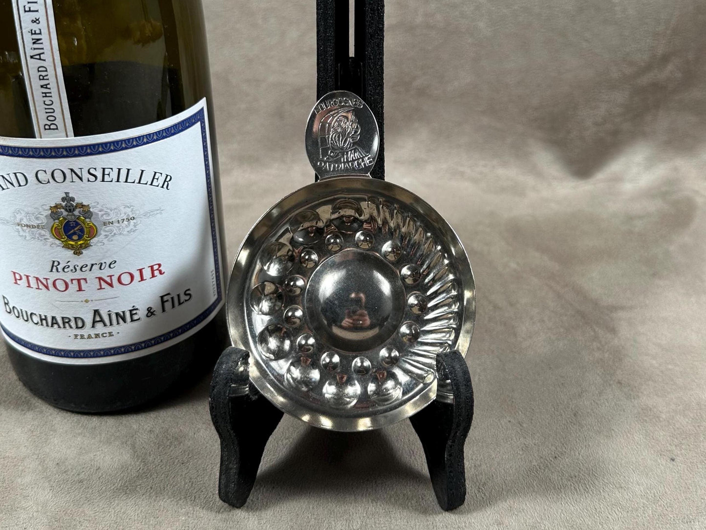 Tastevin en Acier, Bourgognes Patriarche, Made in France, Vintage 1970