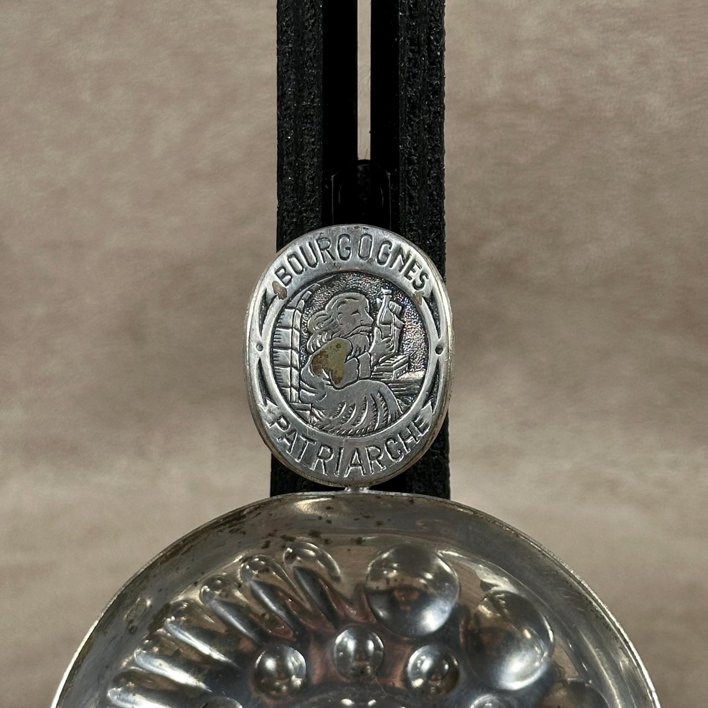 Tastevin en métal argenté, Bourgognes Patriarche, Made in France, Vintage 1970