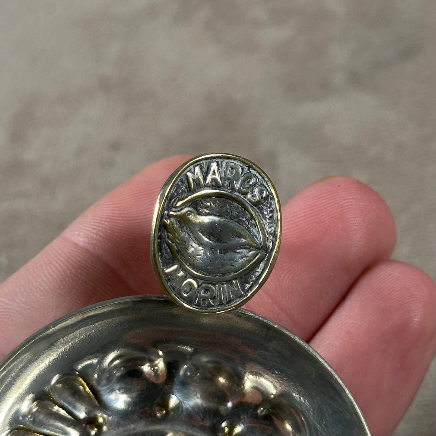 Tastevin en métal argenté, Marc Morin, Made in France, Vintage 1950