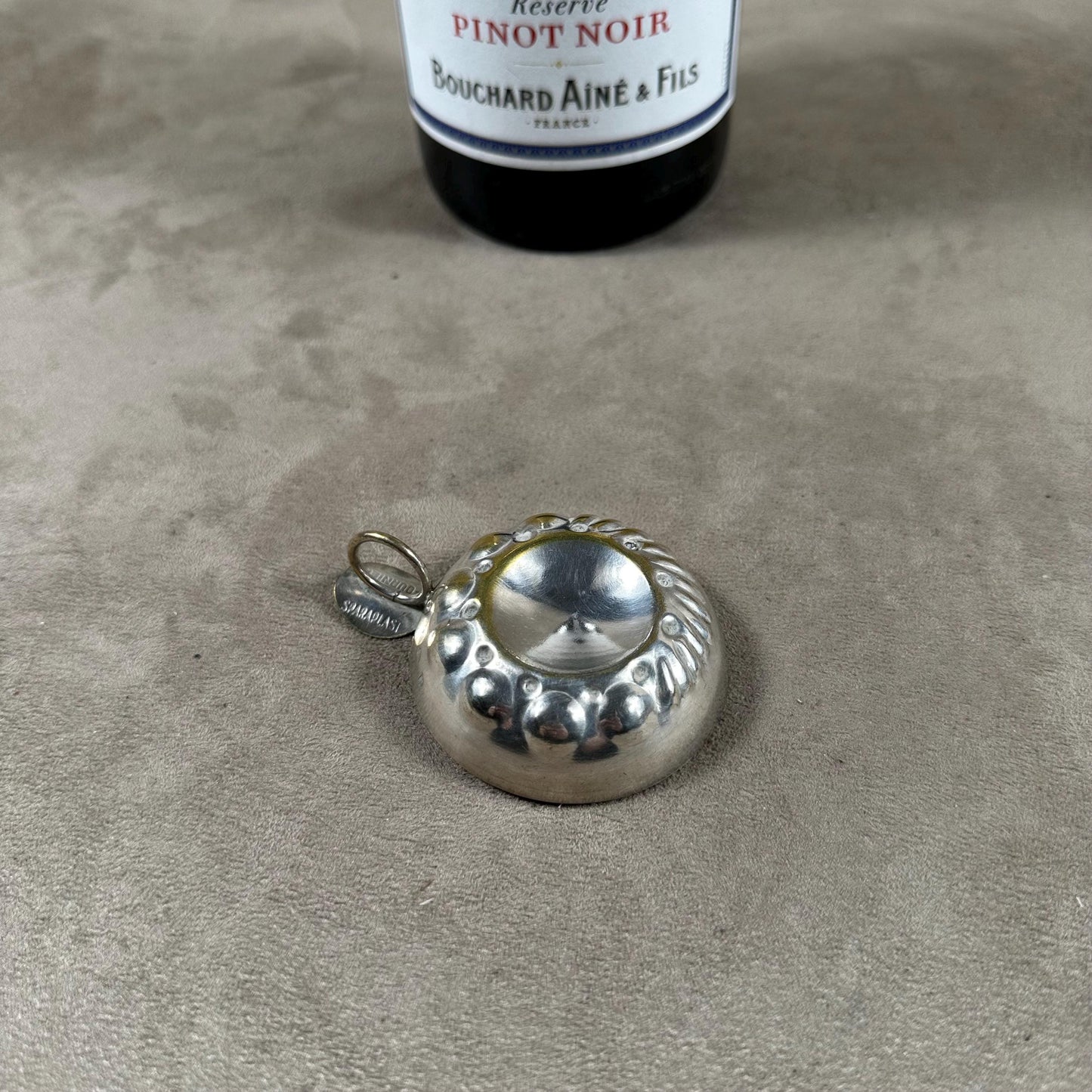 Tastevin en métal argenté, Fournier Staraplast, Made in France, Vintage 1950