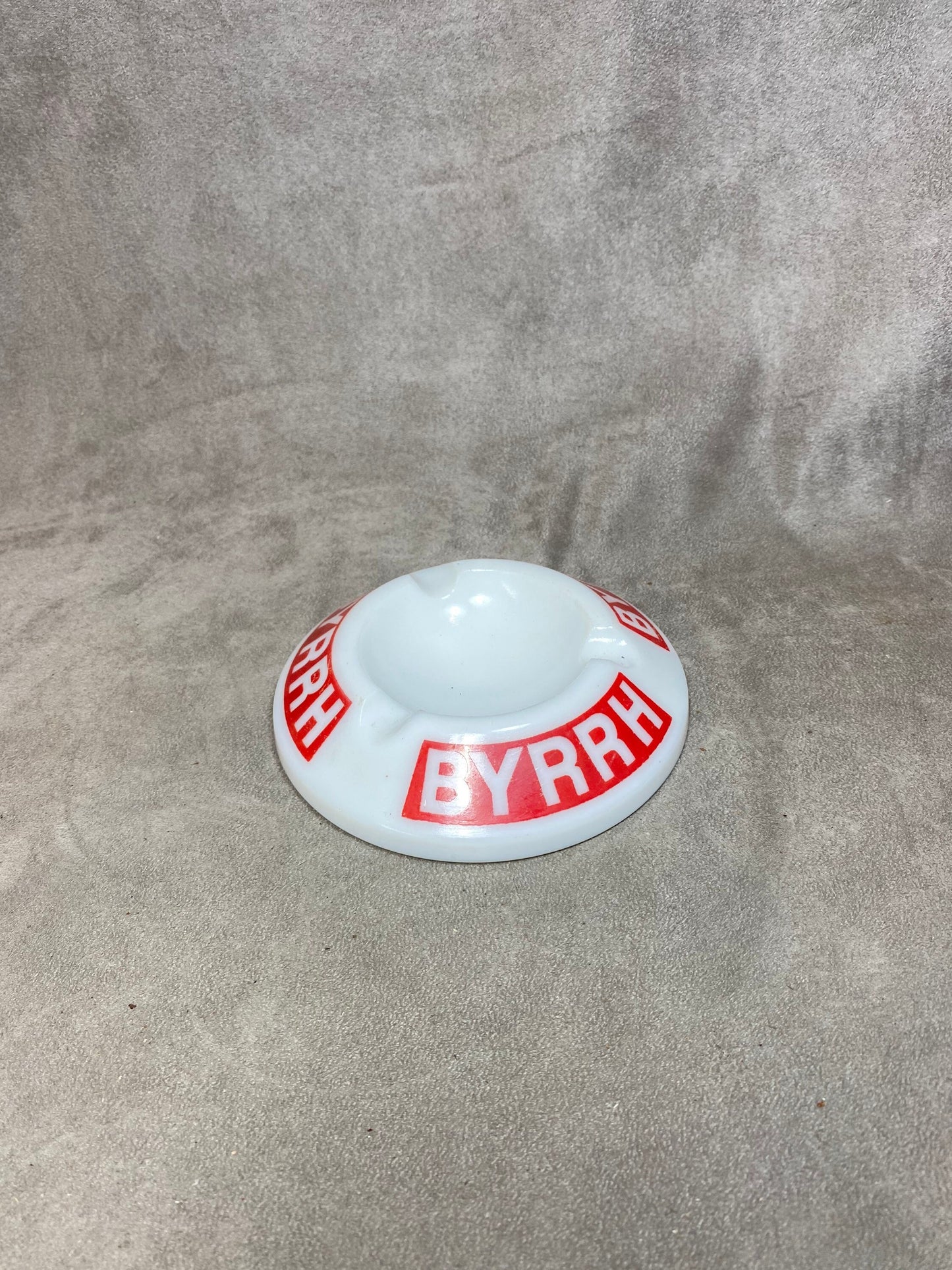Werbeaschenbecher aus Glas, BYRRH Apéritif Vin, von SEVN Guerville, Made in France, Vintage 1980