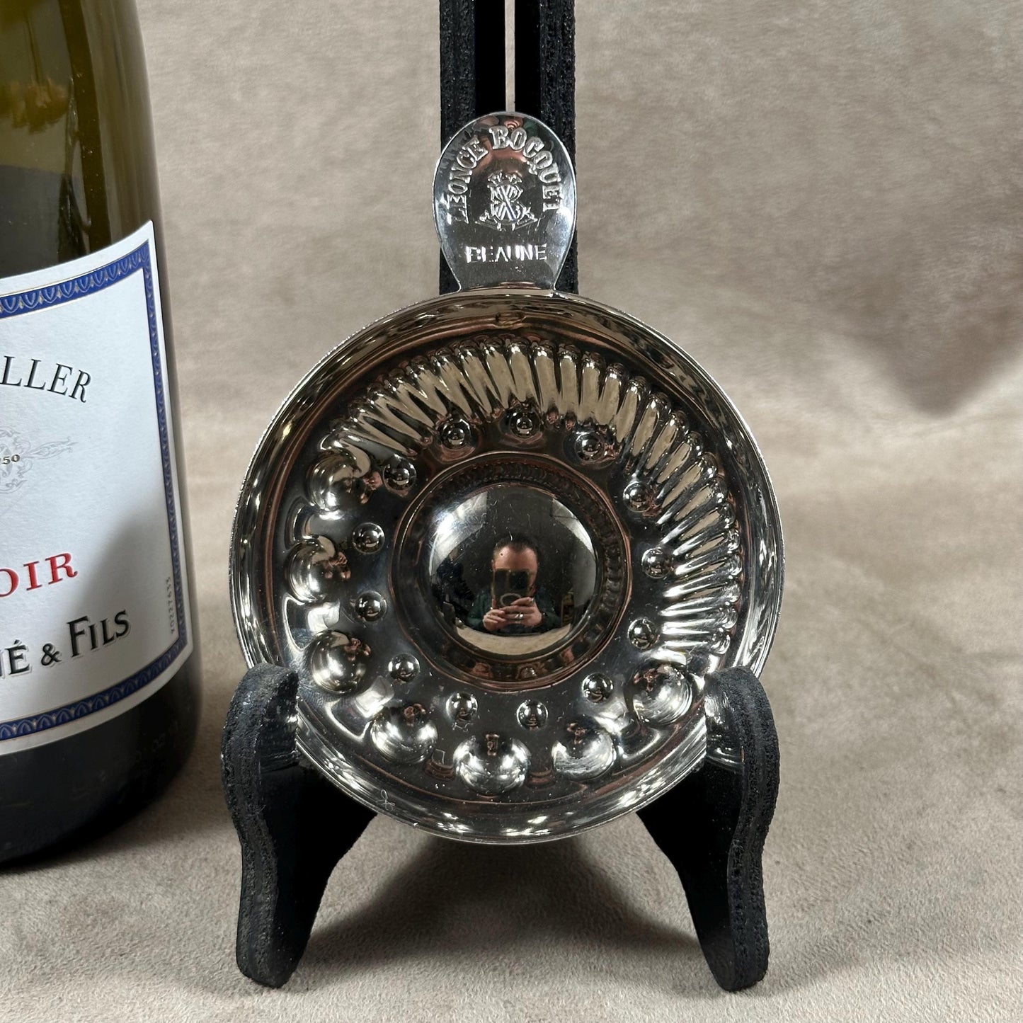 Tastevin en Acier Léonce Bocquet Beaune , Made in France, Vintage 1970
