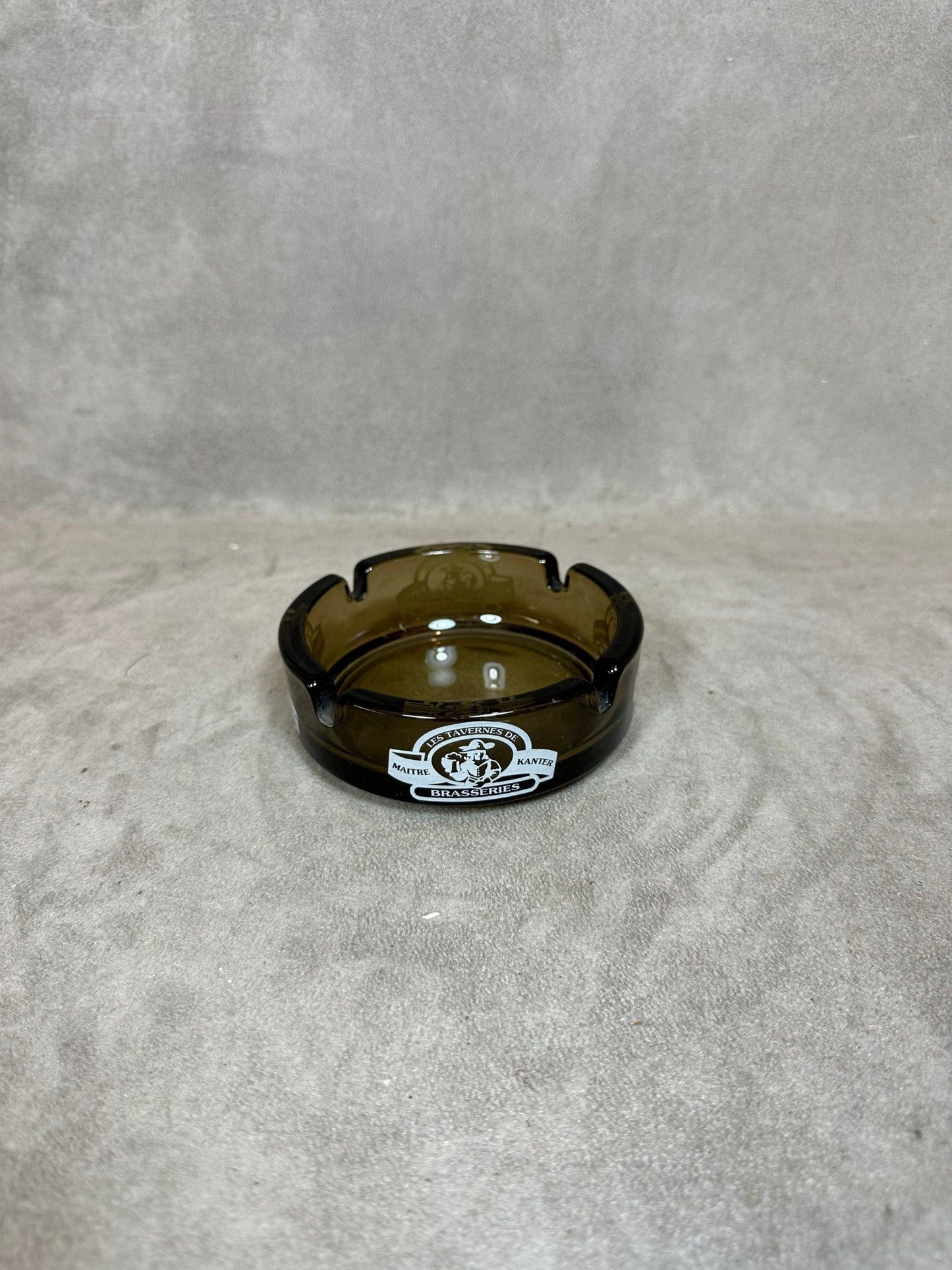 Cendrier publicitaire en verre Les Tavernes de Maître Kanter Made in France Vintage 1980