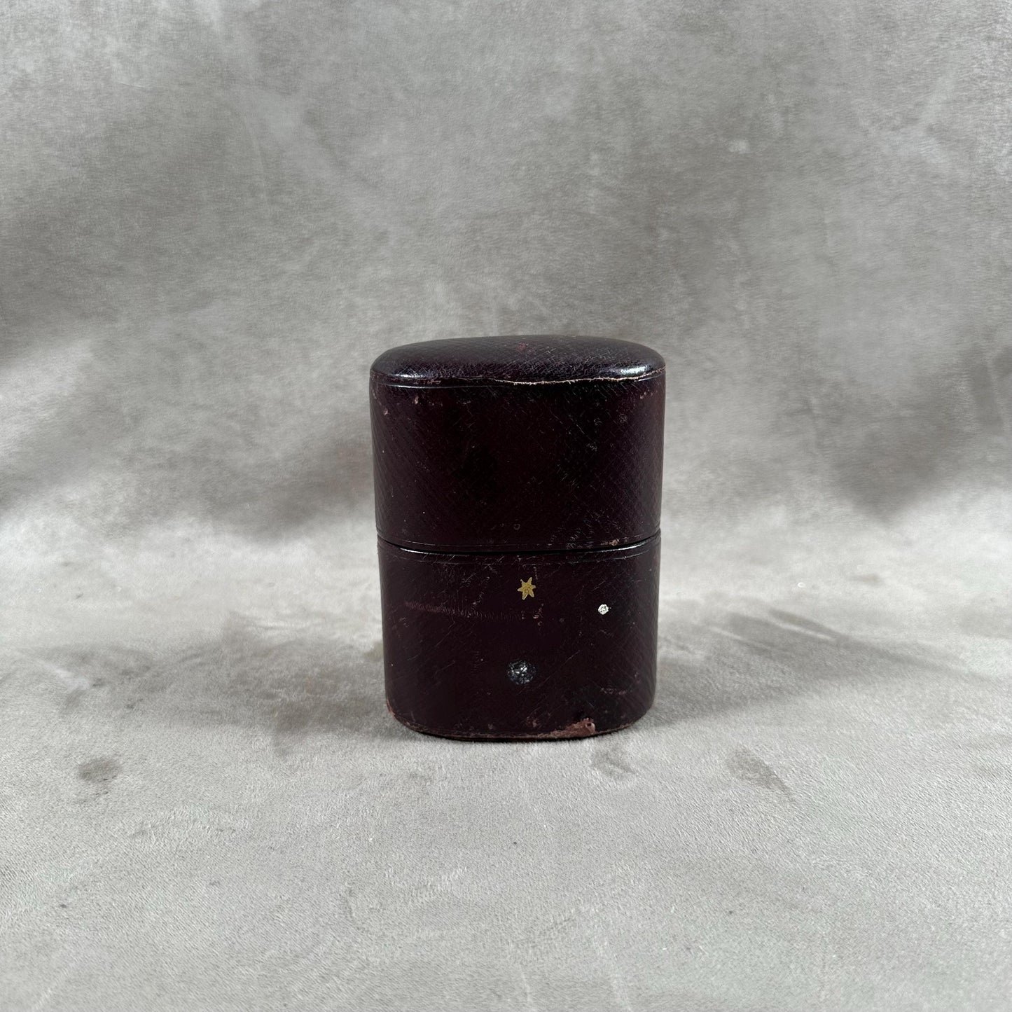 RARE Set de couvert de voyage en cuir bordeaux ancien XIXé siècle Made in France