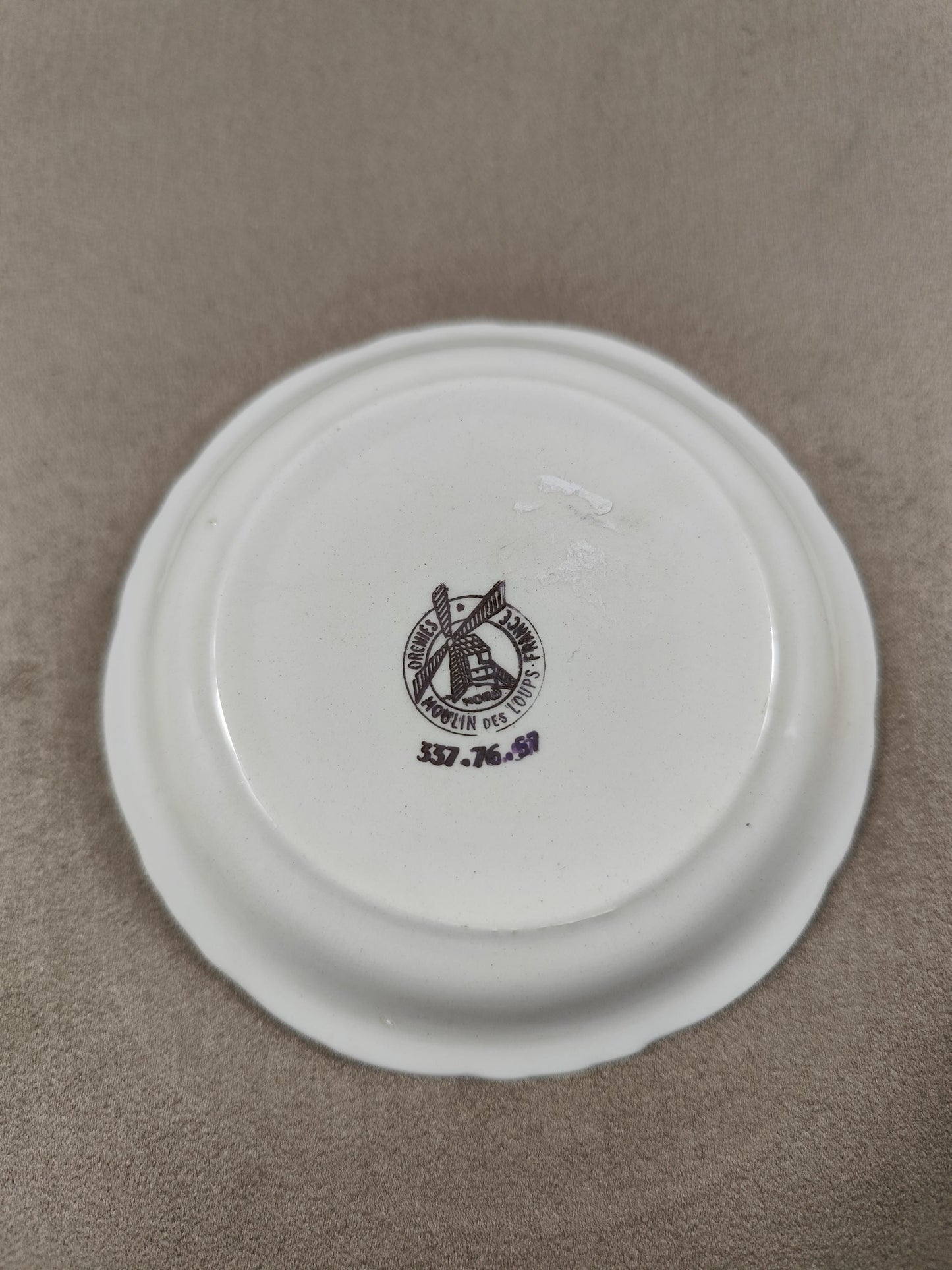 Cendrier vide-poche Champagne Veuve Clicquot Ponsardin faïence Moulin des Loups Reims France vintage