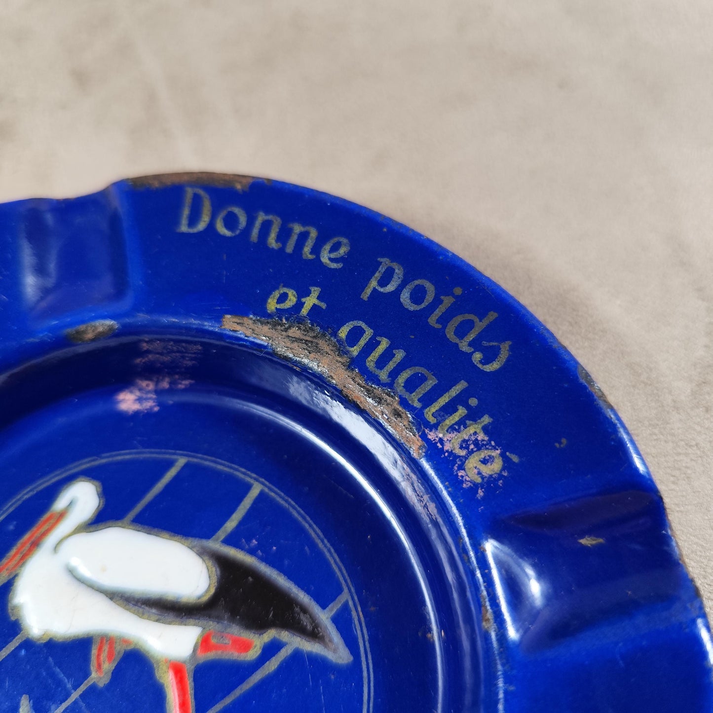 Cendrier publicitaire en tole émaillée Engrais Donnay Potasse vintage Made in France