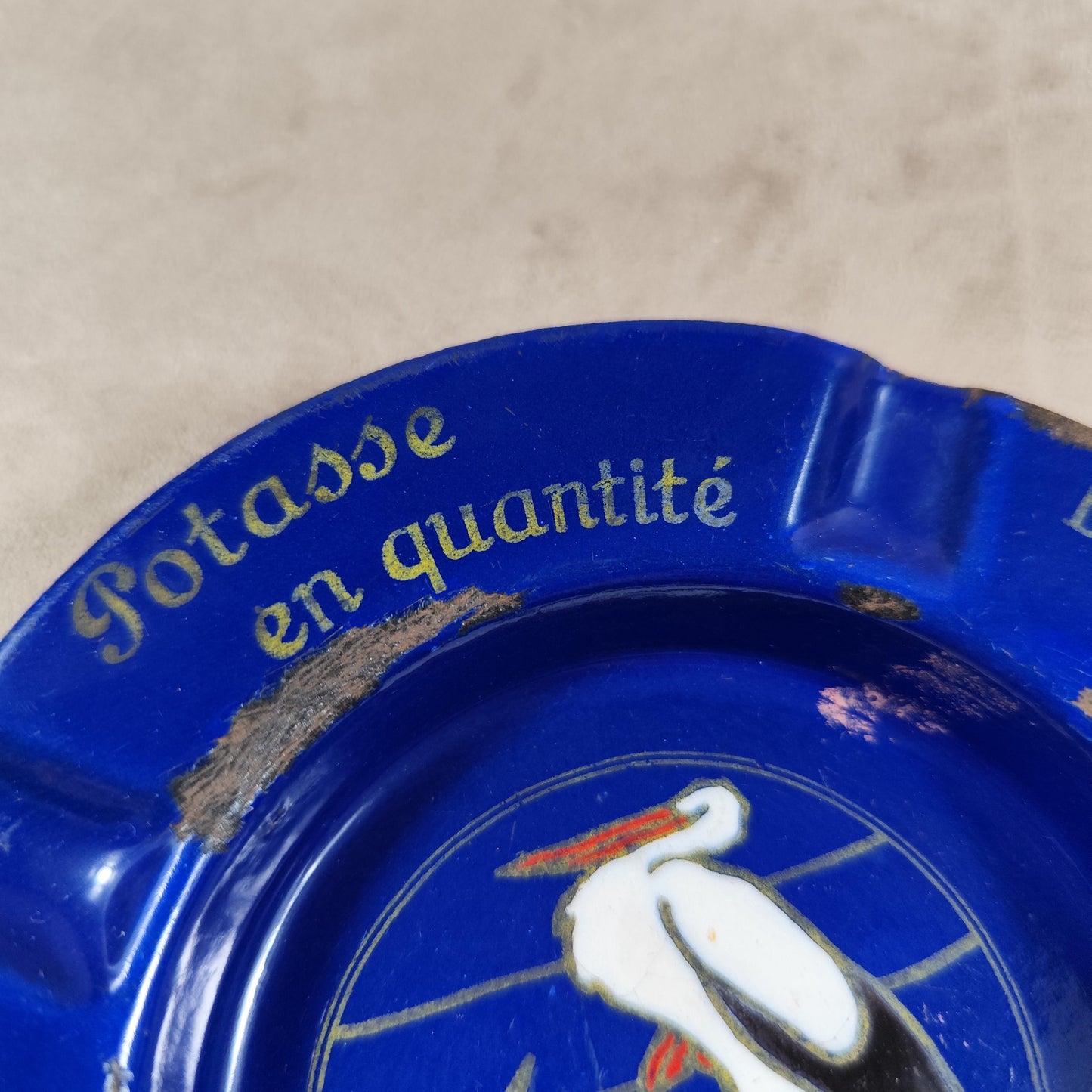 Cendrier publicitaire en tole émaillée Engrais Donnay Potasse vintage Made in France