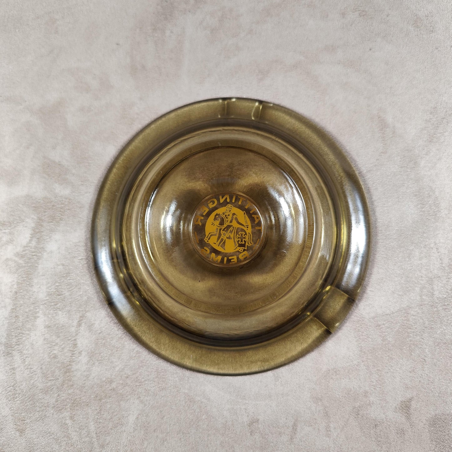 Cendrier publicitaire en verre Champagne Taittinger Made in France Vintage 1970