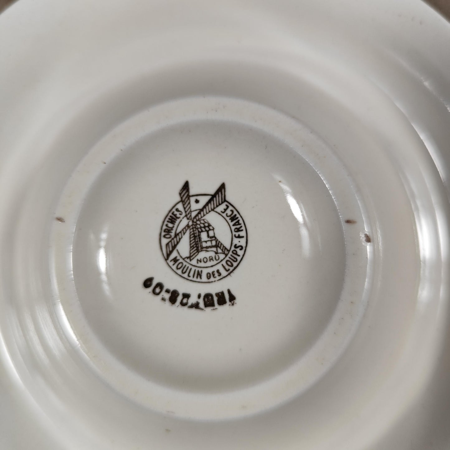 Cendrier publicitaire Dolfi Kirsch Framberry en faience Moulin des Loups 1960